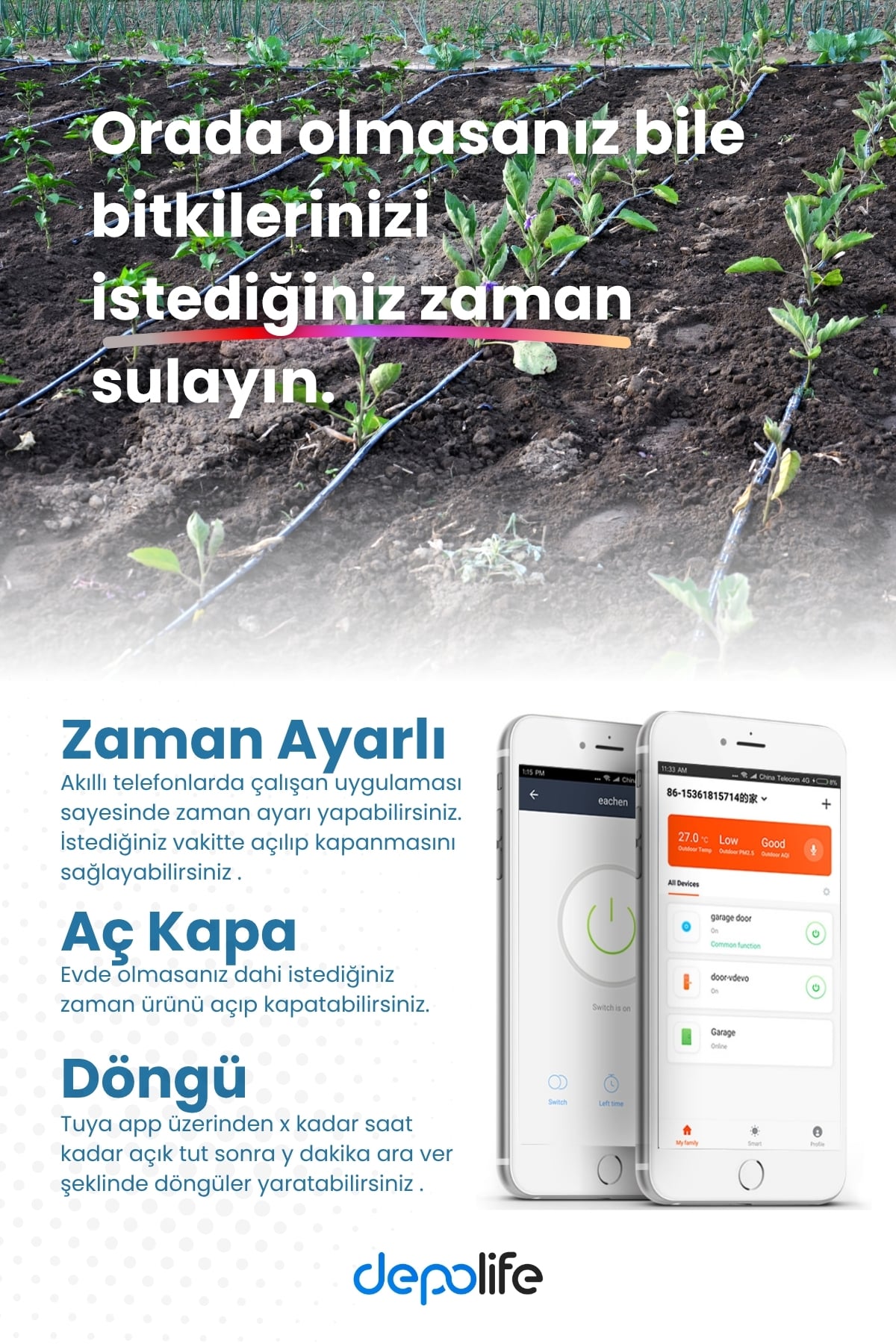 Wi-fi Uzaktan Kumandalı Bahçe Sera Tarla Saksı Sulama Nemlendirme Buharlama Sisleme Damlatma Sistemi