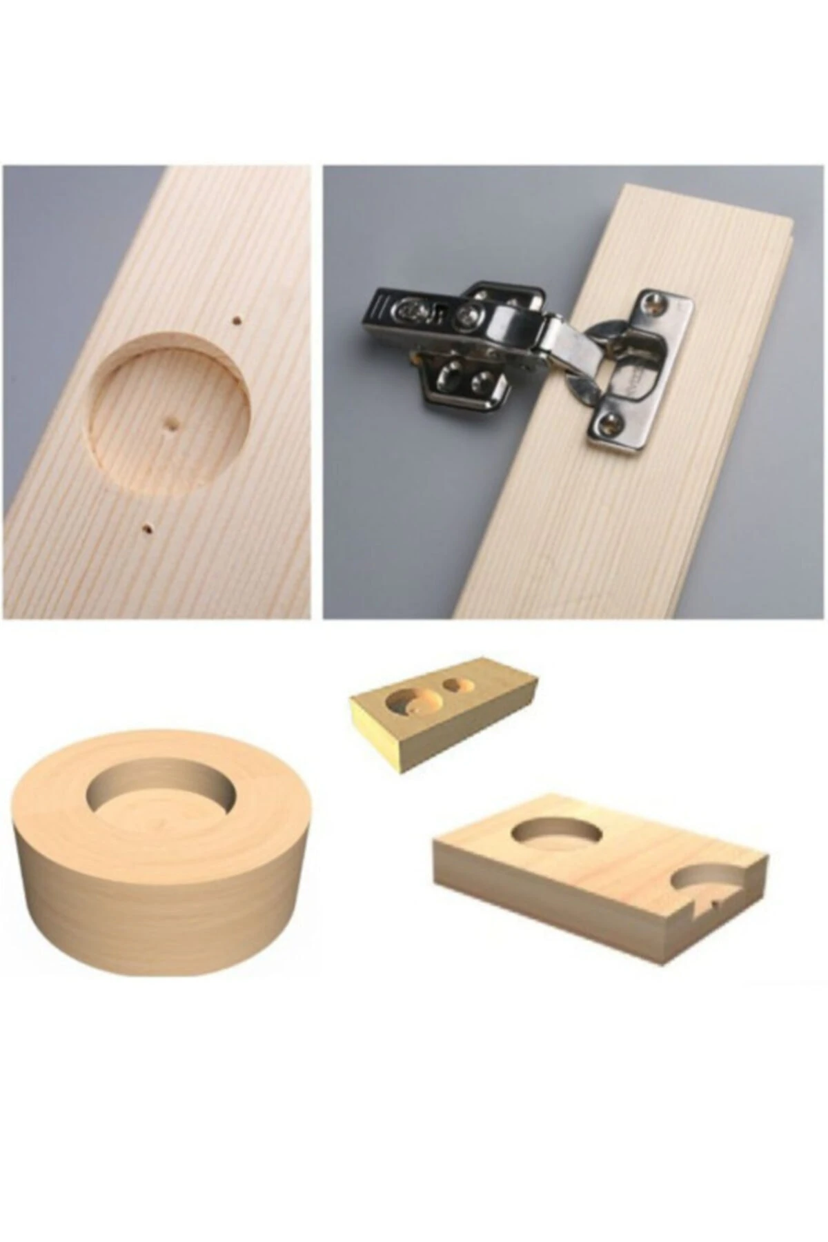 Ahşap Freze Ucu 15mm Panç Karot Stoperli Matkap Yuvarlak Açma Bıçağı Derinlik Ayarlı Panc Bıçak