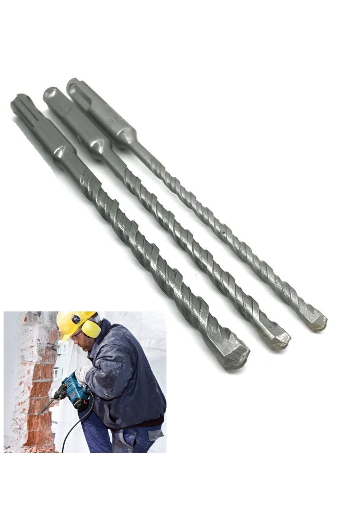 Kırıcı delici hilti için sds plus elmas uçlu 3lü matkap ucu seti sds vidalama bits adaptör