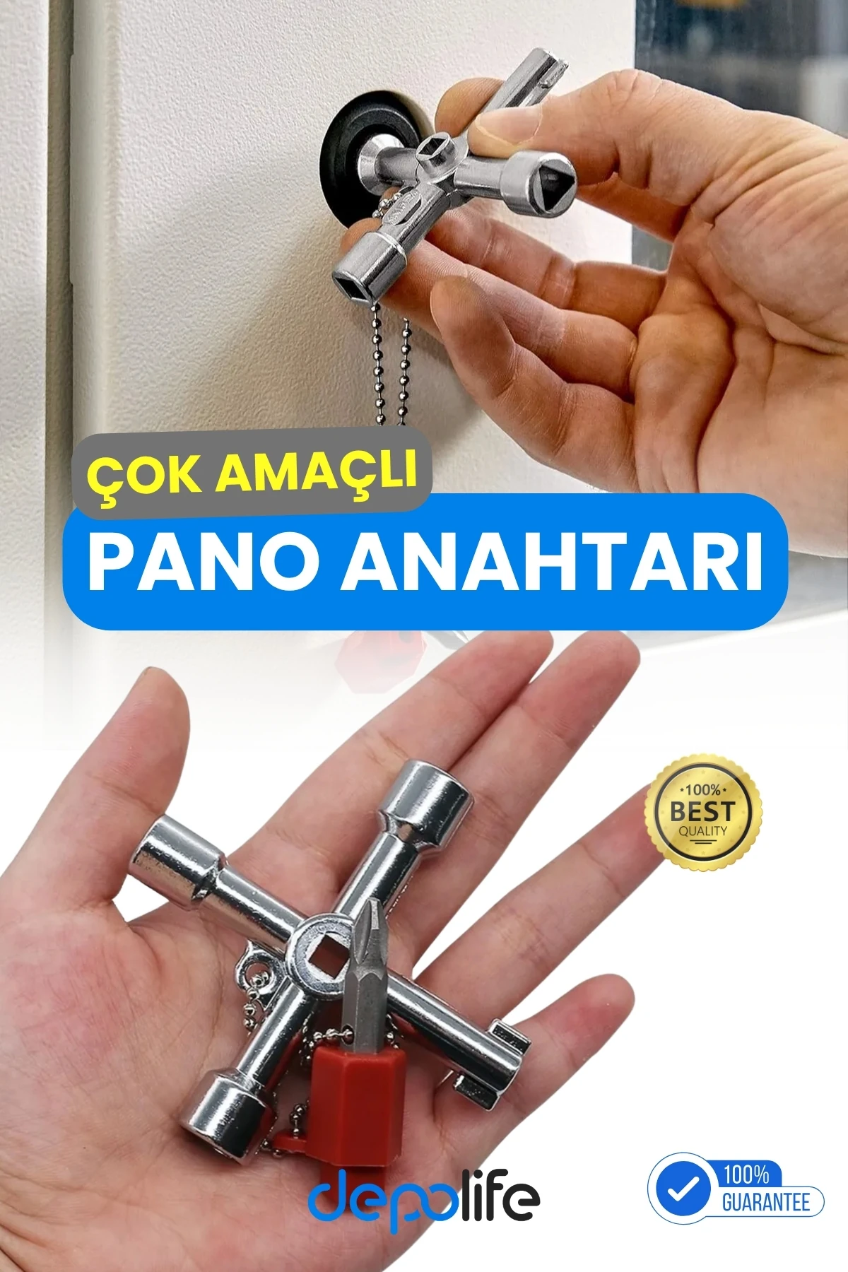 Pano Aanahtarı Istavroz Metal Pano Kilit Anahtarı Extra Bits Uçlu Elektrik Kumanda Dolabı Fonksiyonl