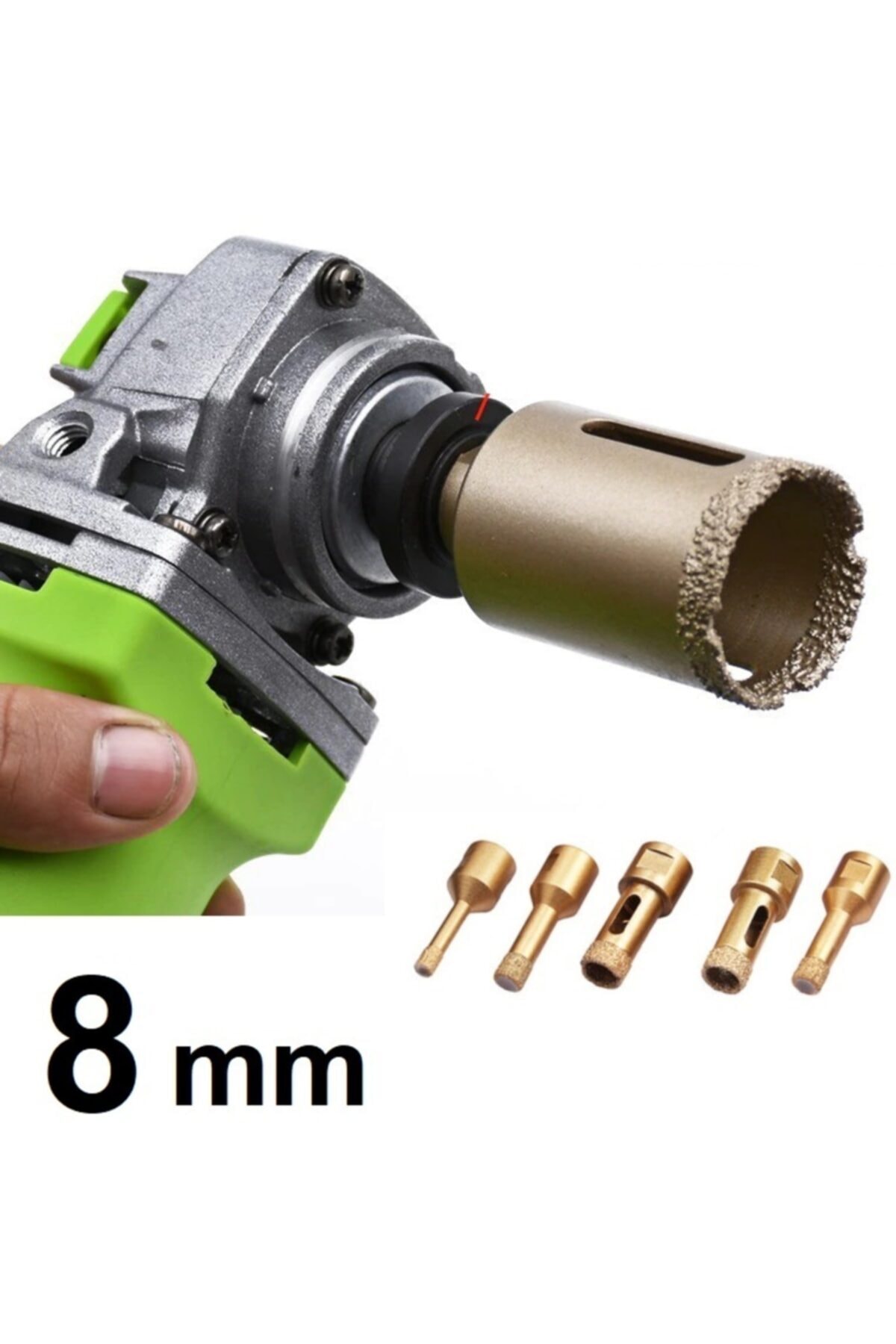 Mermer Granit Fayans Beton Delme Pancı 8mm Sarı Elmas Karot Vakum Kaynaklı Elmas Karot Sondaj Ucu