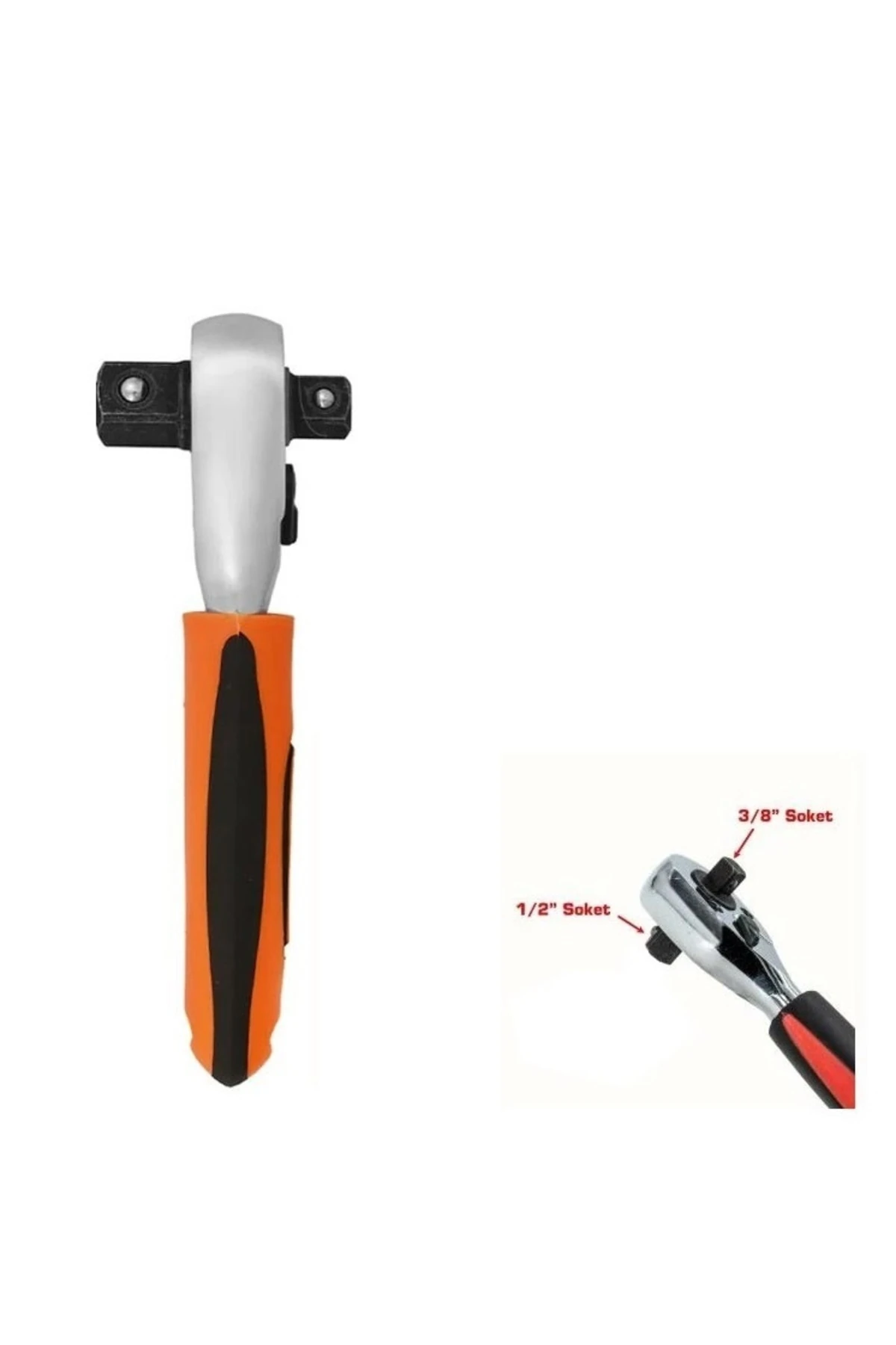 Cırcır Kollu Lokma Anahtarı 1/2 ve 3/8 Fonksionel lokma anahtarı 2si bir arada cırcırlı kol