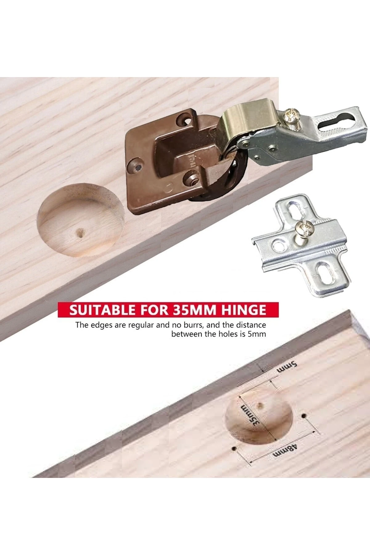 Mega Düz Tas Menteşe 10 Adet Dolap Kapak Menteşesi