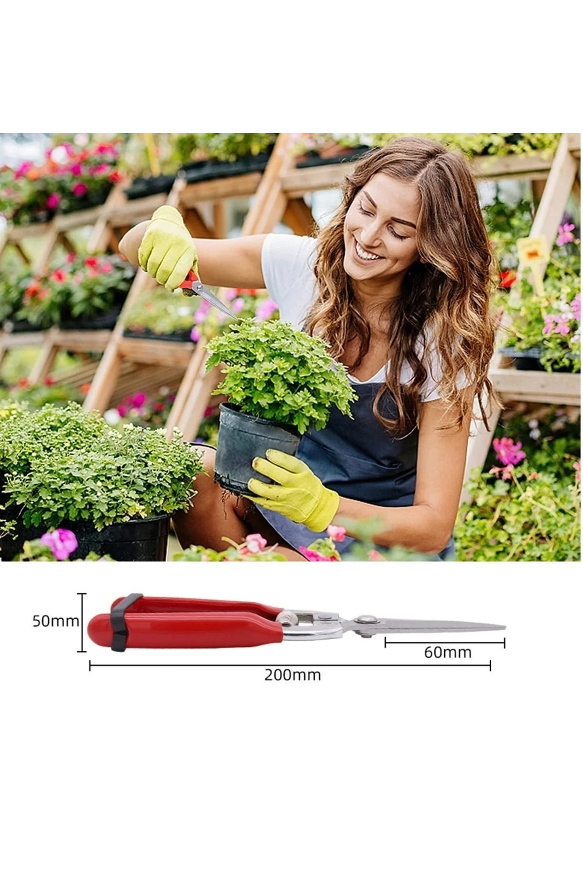 Bahçe Bağ Budama Makası Ağaç Dal Kesme Testeresi Eldivenli Bahçe Seti
