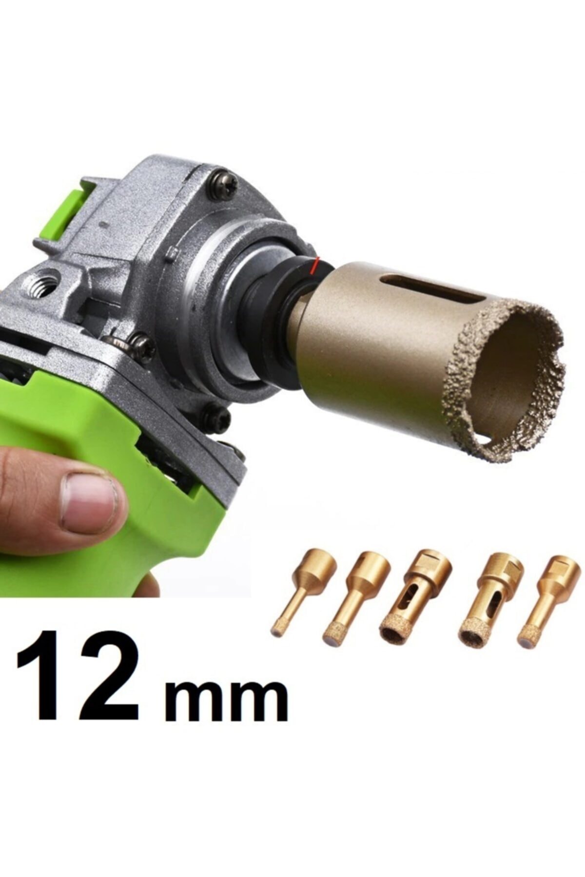 Mermer Granit Fayans Beton Delme Pancı 12mm Sarı Elmas Karot Vakum Kaynaklı Elmas Karot Sondaj Ucu