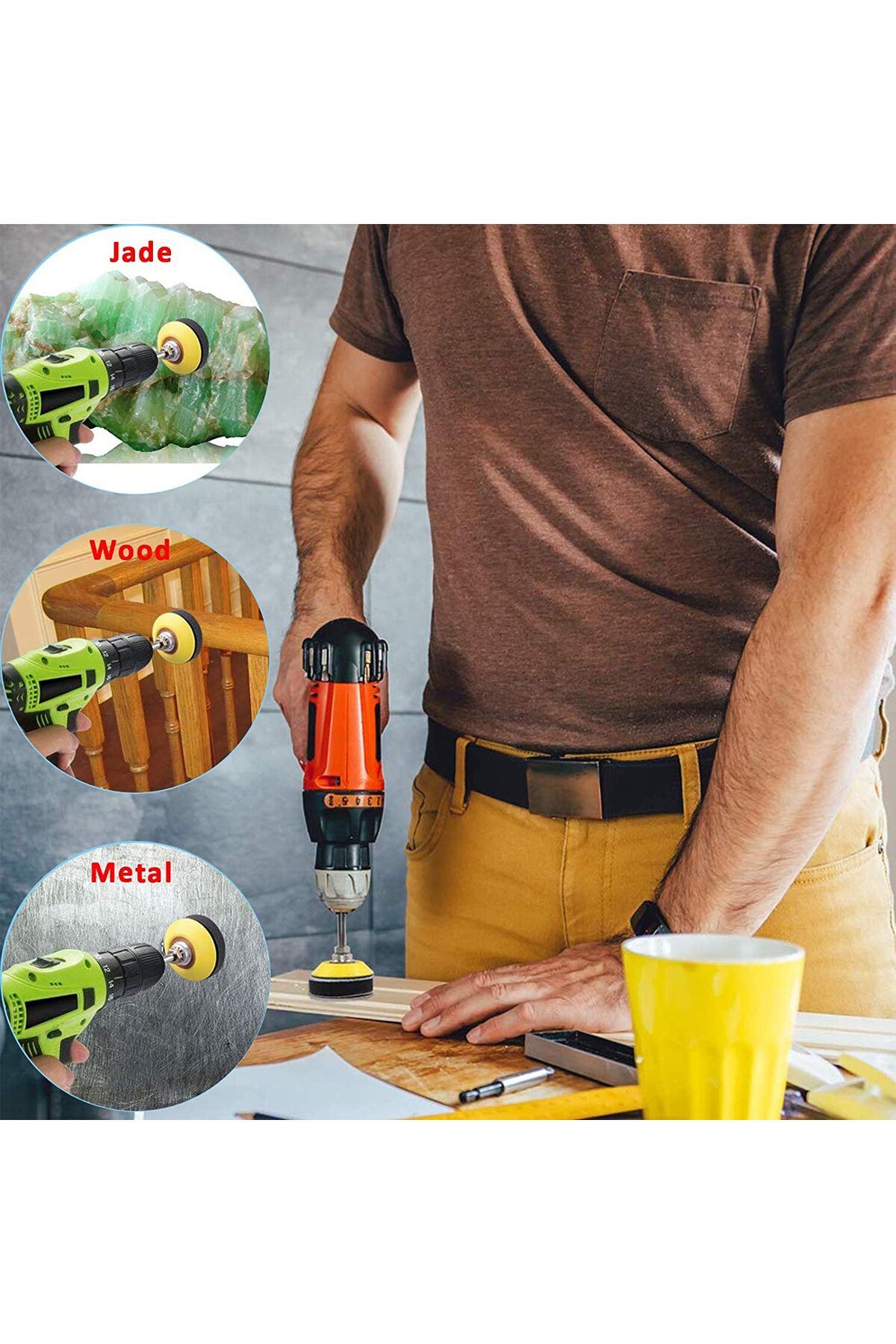 Dremel Tarzı Mini Kalıpcı Vız Vız Için 5cm ve 2.5cm Cırtlı Zımpara Pedi Zımpara Tabanı seti 4 parça