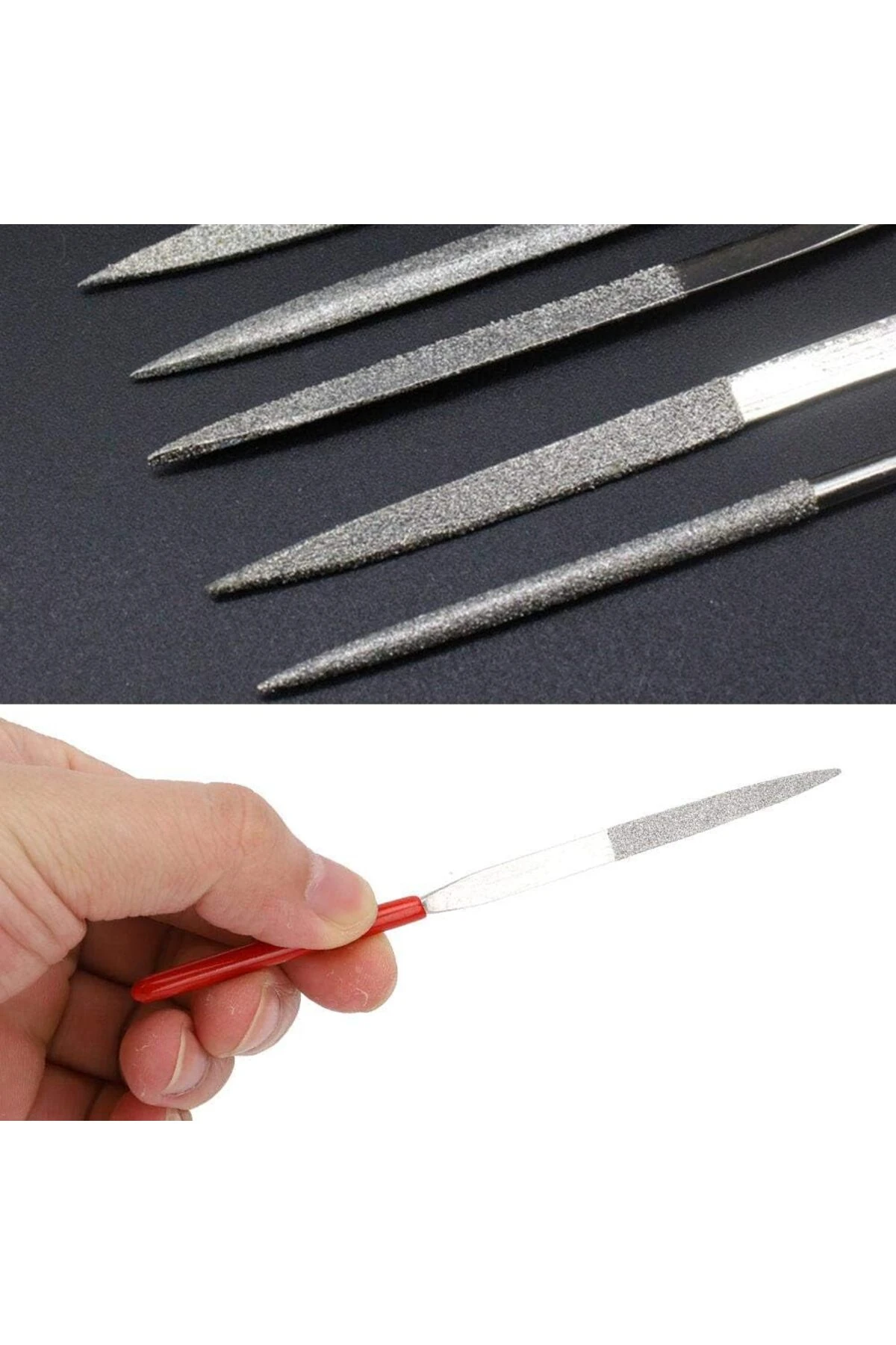 Hassas Elmaslı Eğe Seti 10 Parçalı Kuyumcu eğeleme seti 3x140mm cam saat takı işleri için ideal