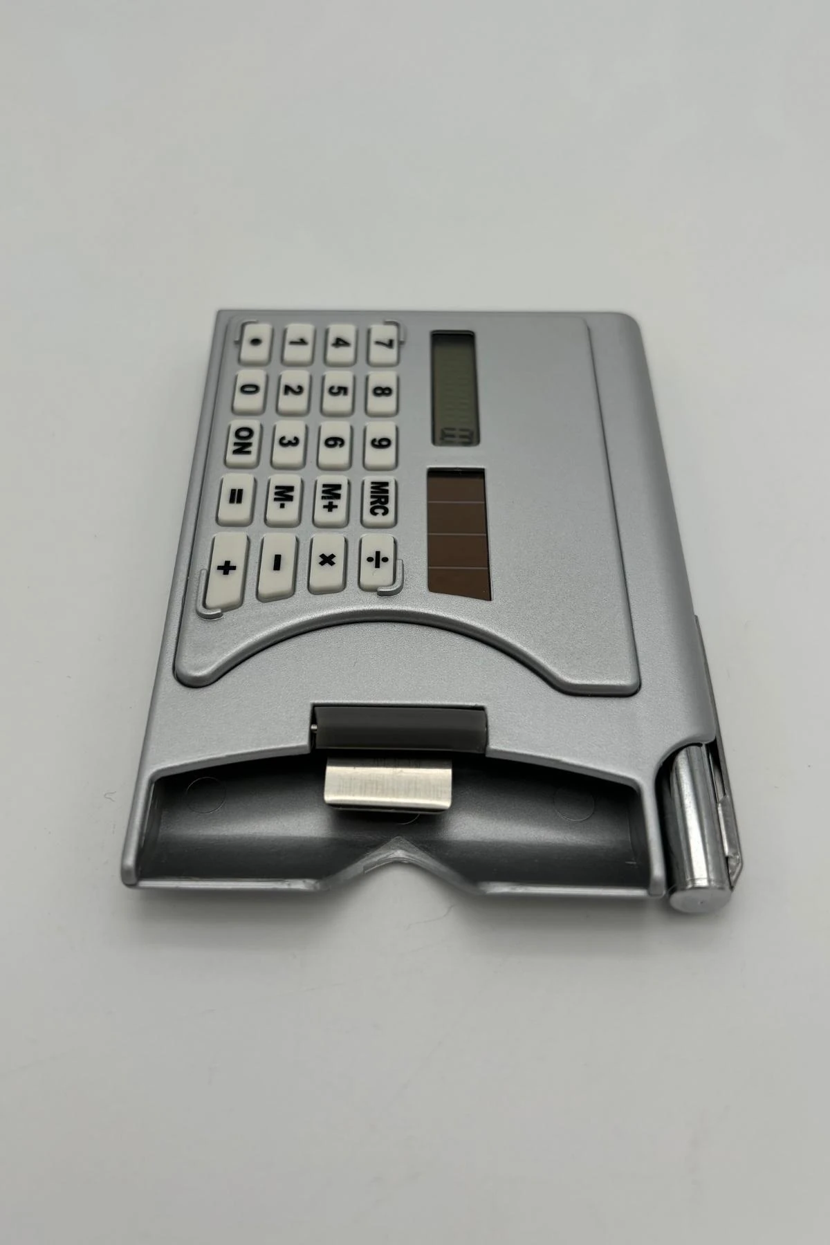 3ü 1 Arada Taşınabilir Hesap Makinesi Güneş Enerjili Kartvizitlik Tükenmez Kalem Cep Tipi Calculator