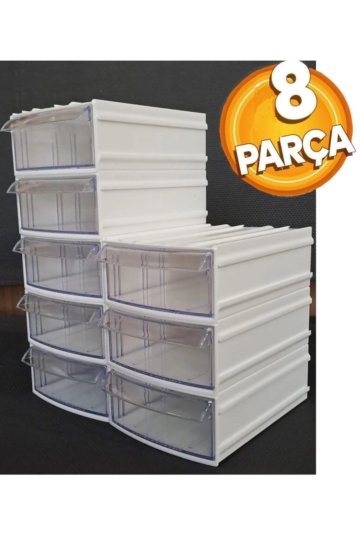 Çekmeceli Makyaj Organizeri Düzenleyici 8li l Gravür Boncuk Mücevher Saklama Kutusu düzenleyici