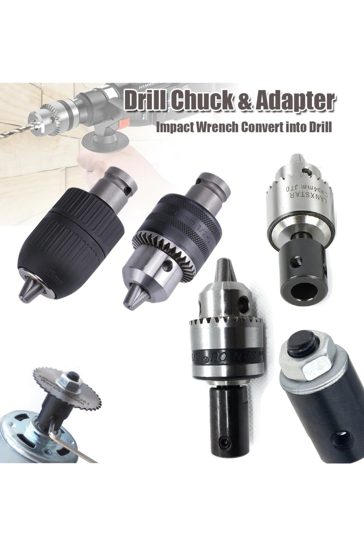 3/8mm Kaplin Vida Seti Okul Proje Ödev Hobi Uygulama 5mm Motor Mili Için Mandren Adaptör