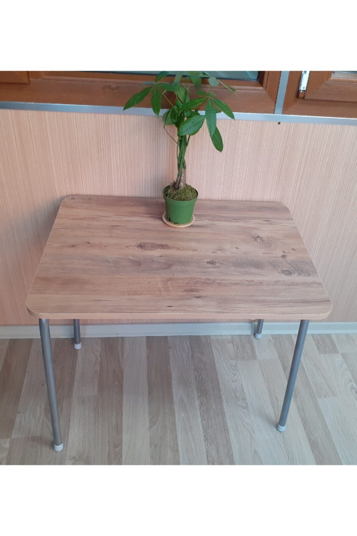 Pratik Katlanır Ayak Mutfak Yemek Masası Balkon Ders Çalışma Piknik Masa 60x80cm Ceviz
