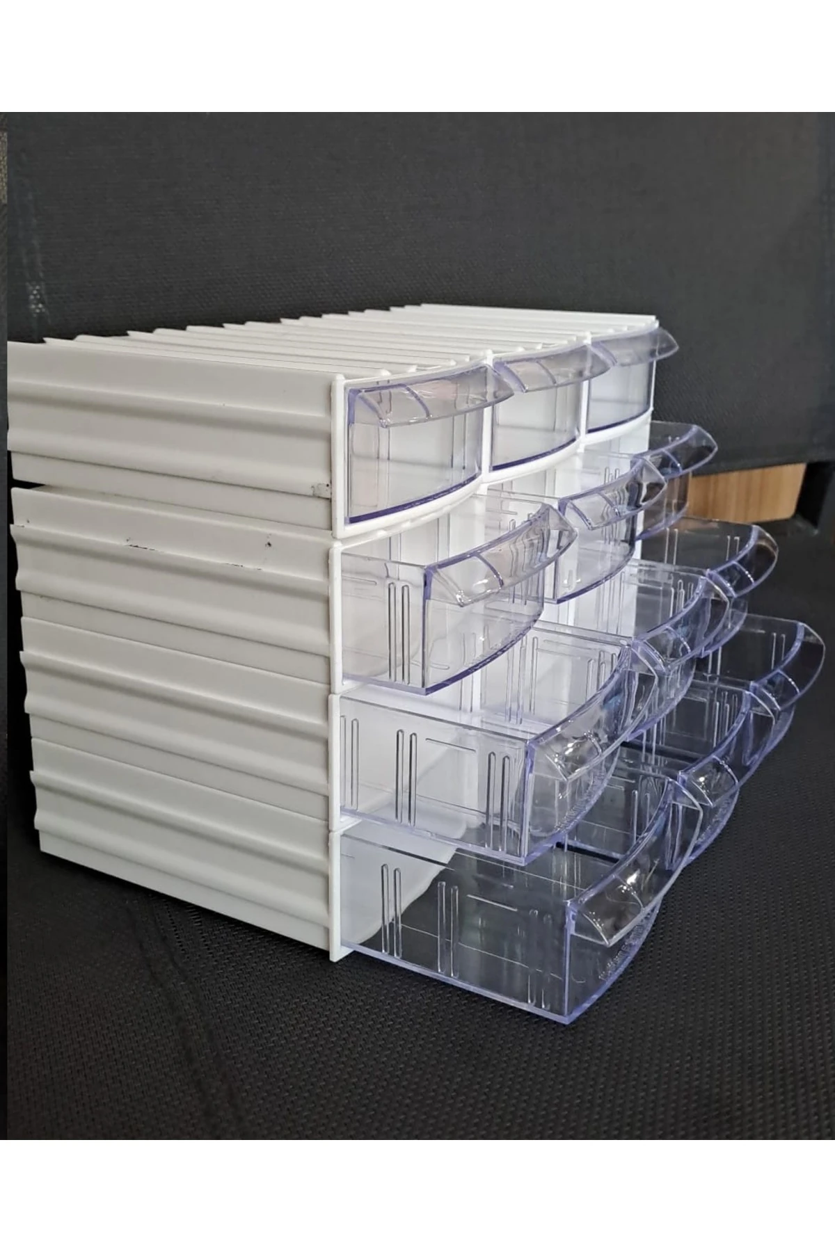 Şeffaf Çekmeceli Organizer Kutu 9 Kutu Dremel Gravür Boncuk Mücevher Saklama Kutusu düzenleyici