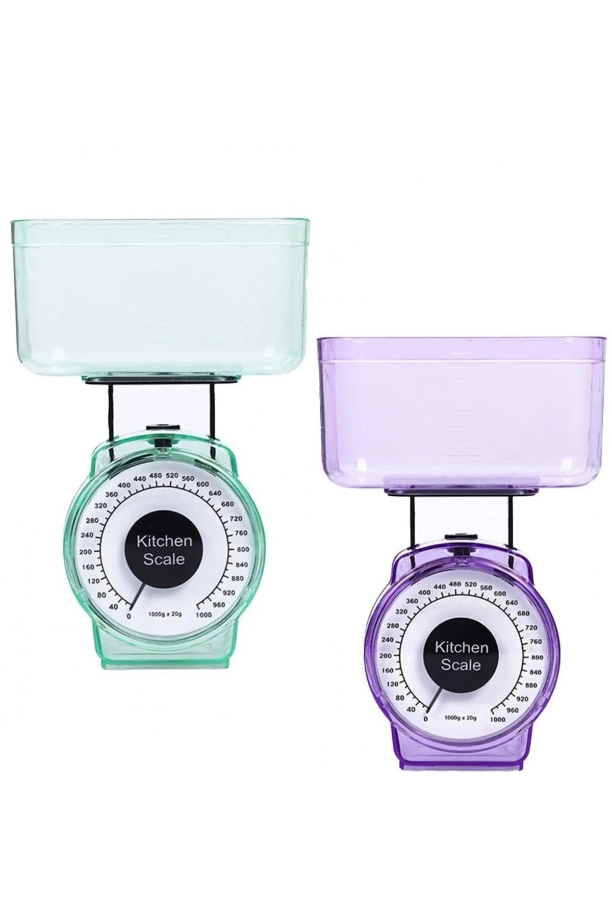 Mekanik Mutfak Gıda Ölçekli Hassas Tartı Ölçüm Mutfak Terazi Pilsiz 1000gr Mini Baskül 2 Adet
