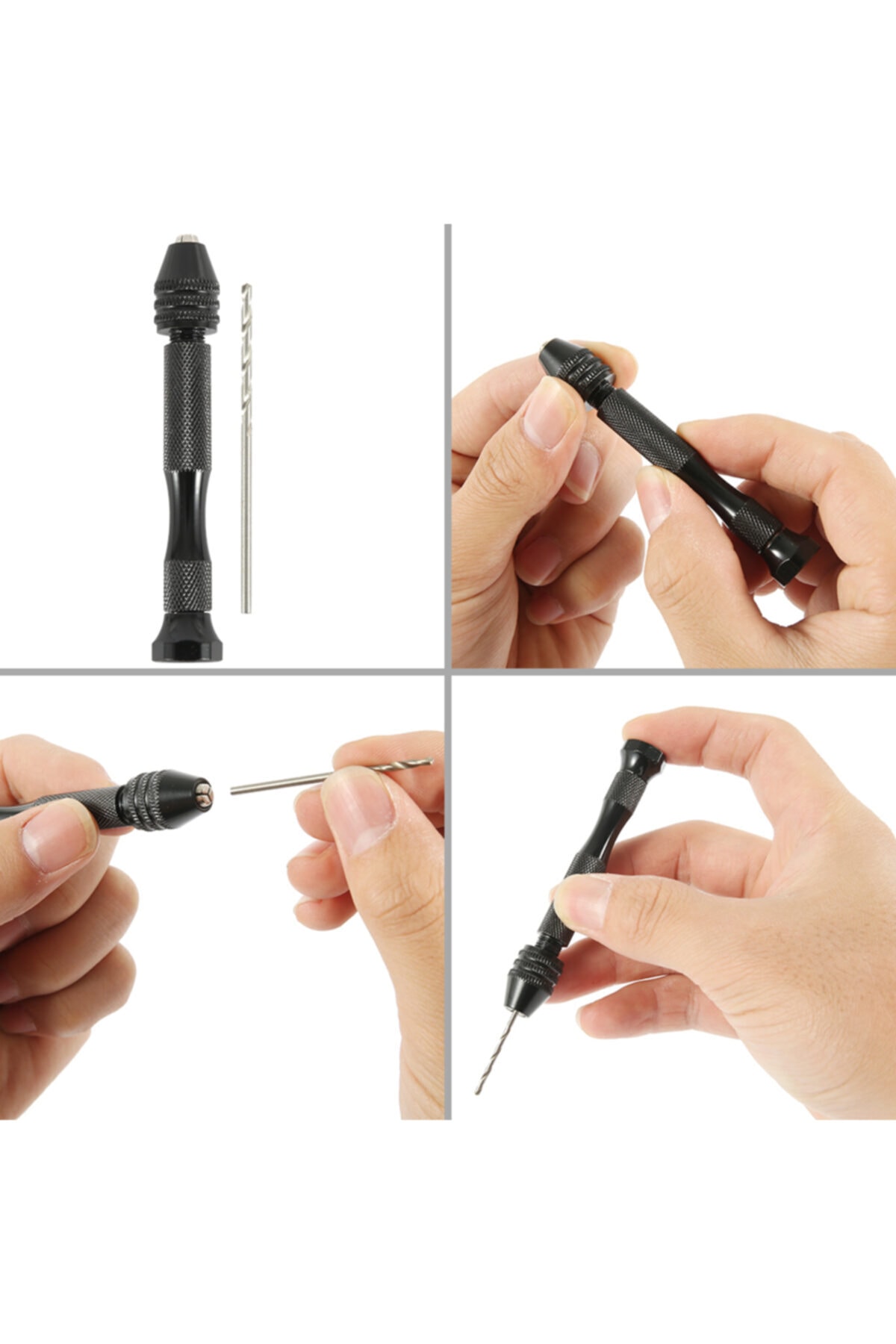 Mini Çok Amaçlı Detay Çalışma Mengenesi 57 Mm Ve Mekanik El Matkabı Seti 4.6mm 2 Li Matkap Ucu Set