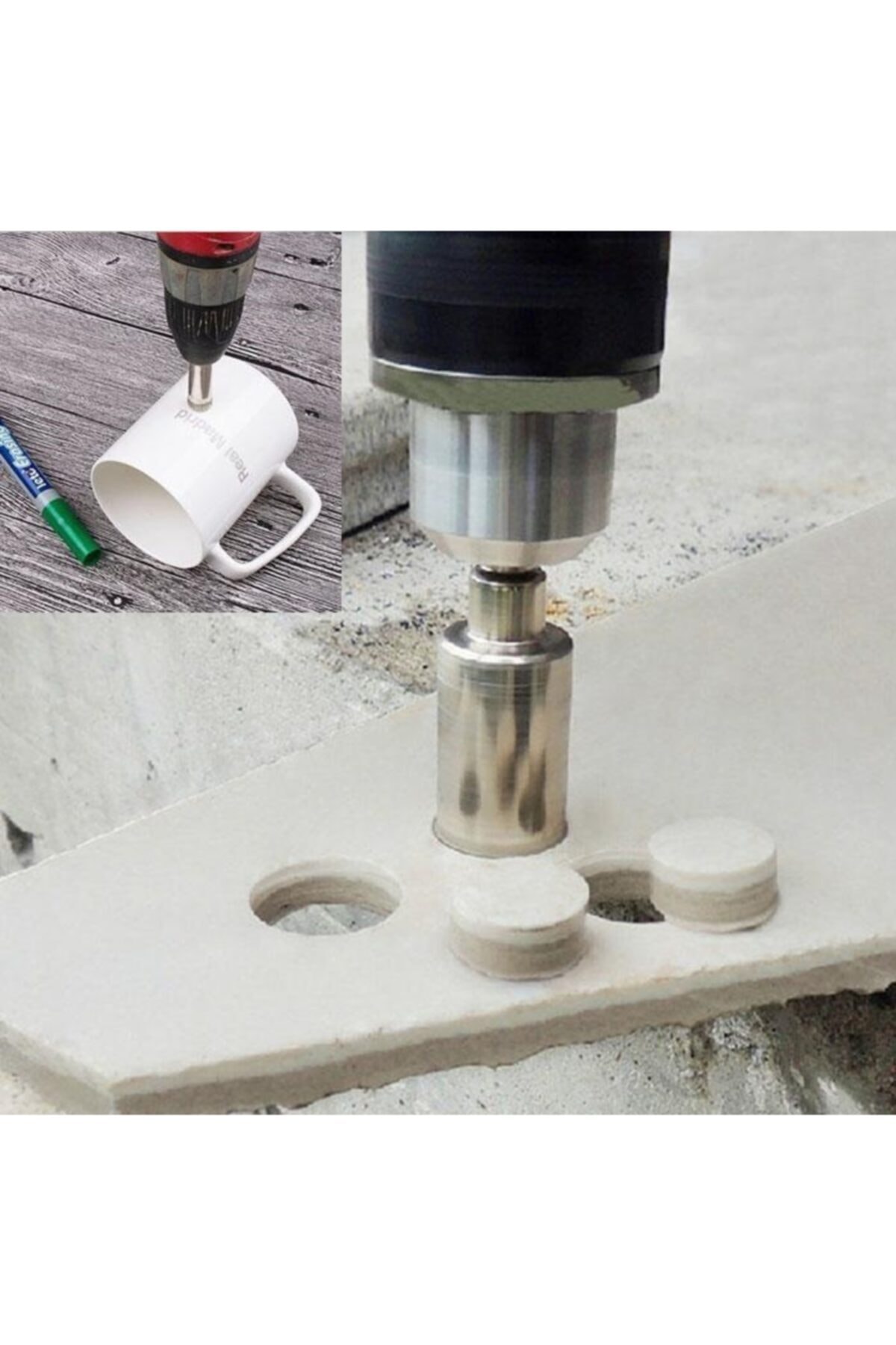 Mermer Granit Fayans Cam Yuvarlak Delme Pancı 10mm 12mm 14mm Elmas Uç Delik Açma Matkap Karot 3 Lü