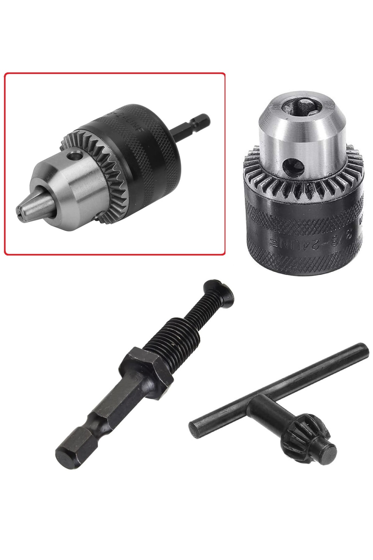 hex adaptörlü matkap mandreni 1/4 altıgen şaftlı 10mm 3/8 anahtarlı metal mandren anahtarlı