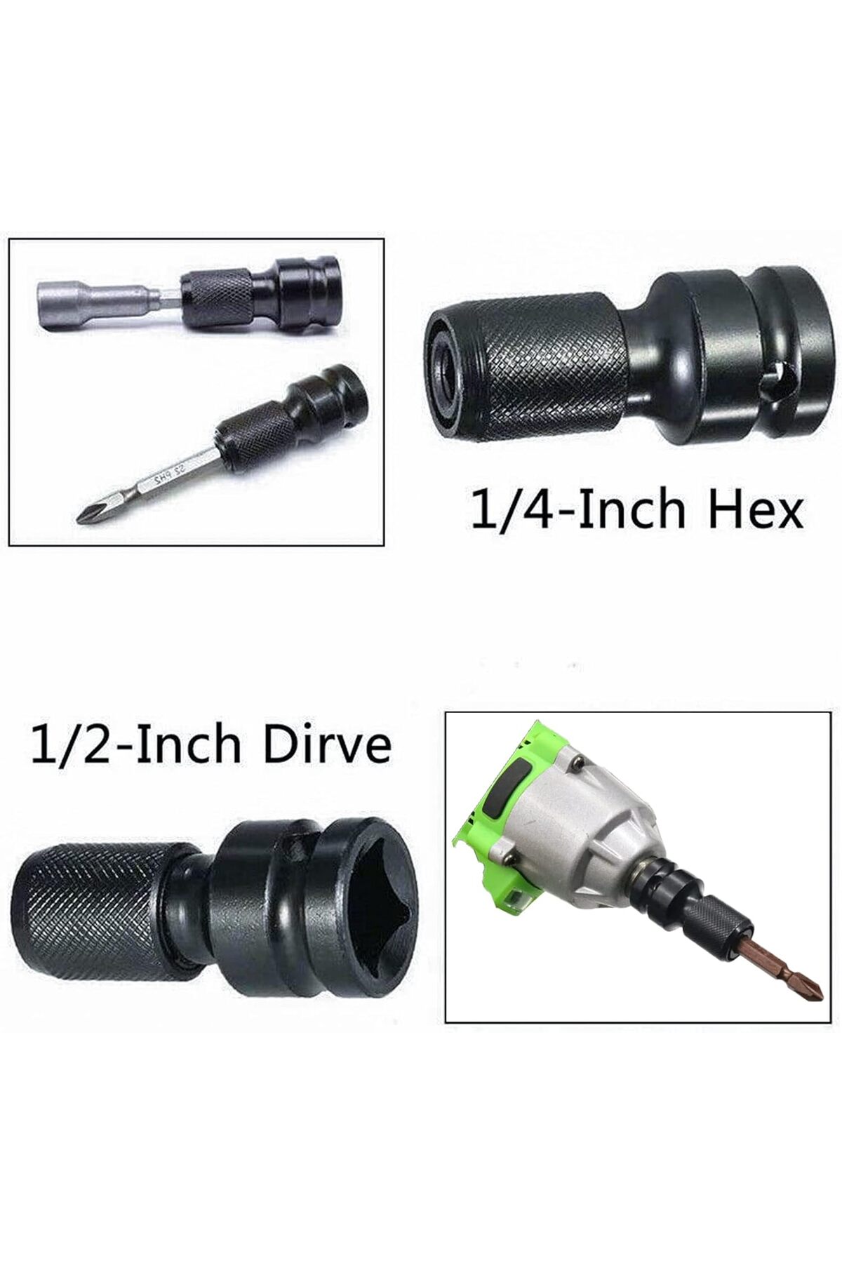 1/2 Matkap Chuck Mandrenli Adaptör Somun Sökme Makinesini Hex Bits Uç Dönüştürme Paratı