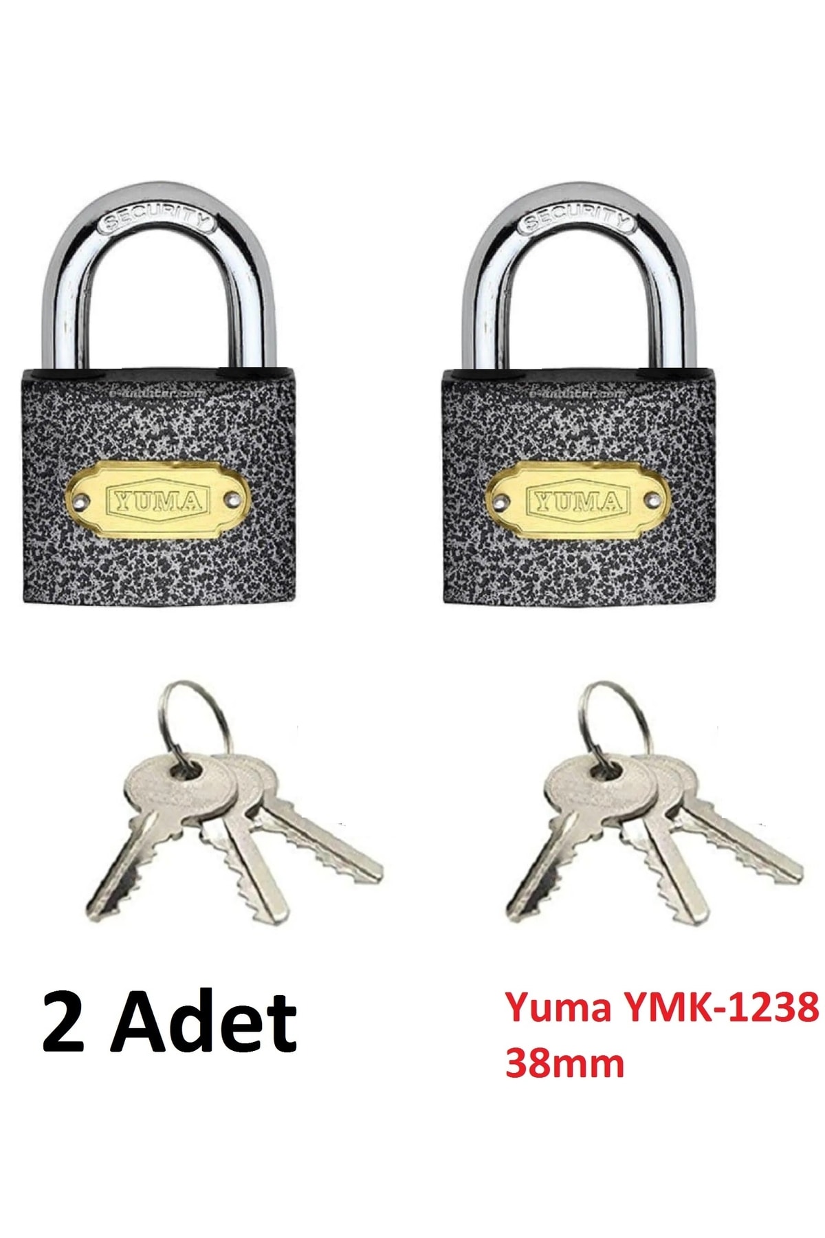 Yuma Ymk 1238 Asma Döküm Kilit 3 Anahtarlı 2 Adet