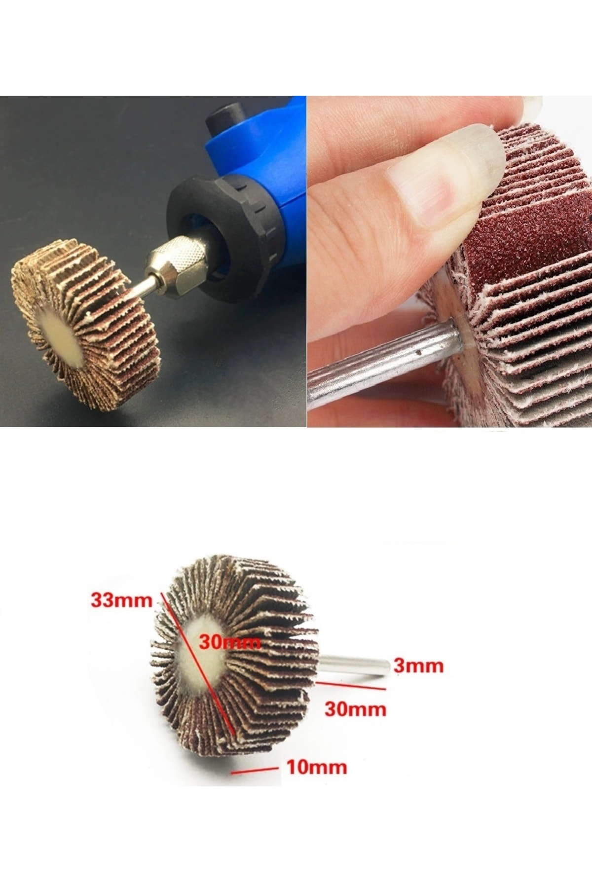 Flap Disk Taşlama Parlatma mini disk seti matkap gravür için Alüminyum Oksit 5 adet mini Zımpara