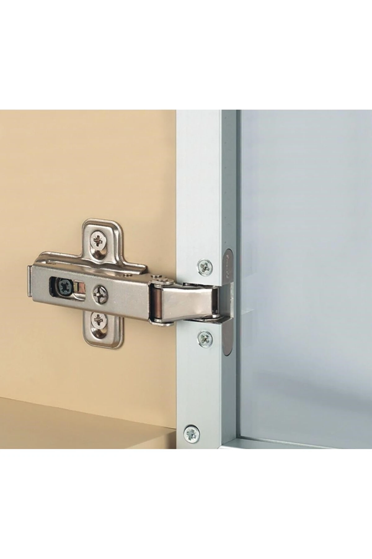 Alüminyum Çerçeve Kapak Menteşe Seti 2 Adet Düz Metal Kapak Menteşe Takımı 2li