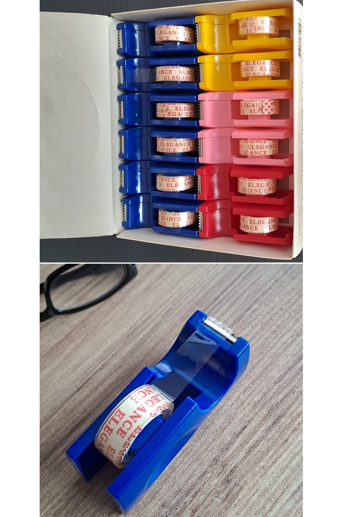 Şeffaf Para bandı seti 12 parça dispanserli 10mt Selo Bantlı Bant kesme Makinası şerit bant