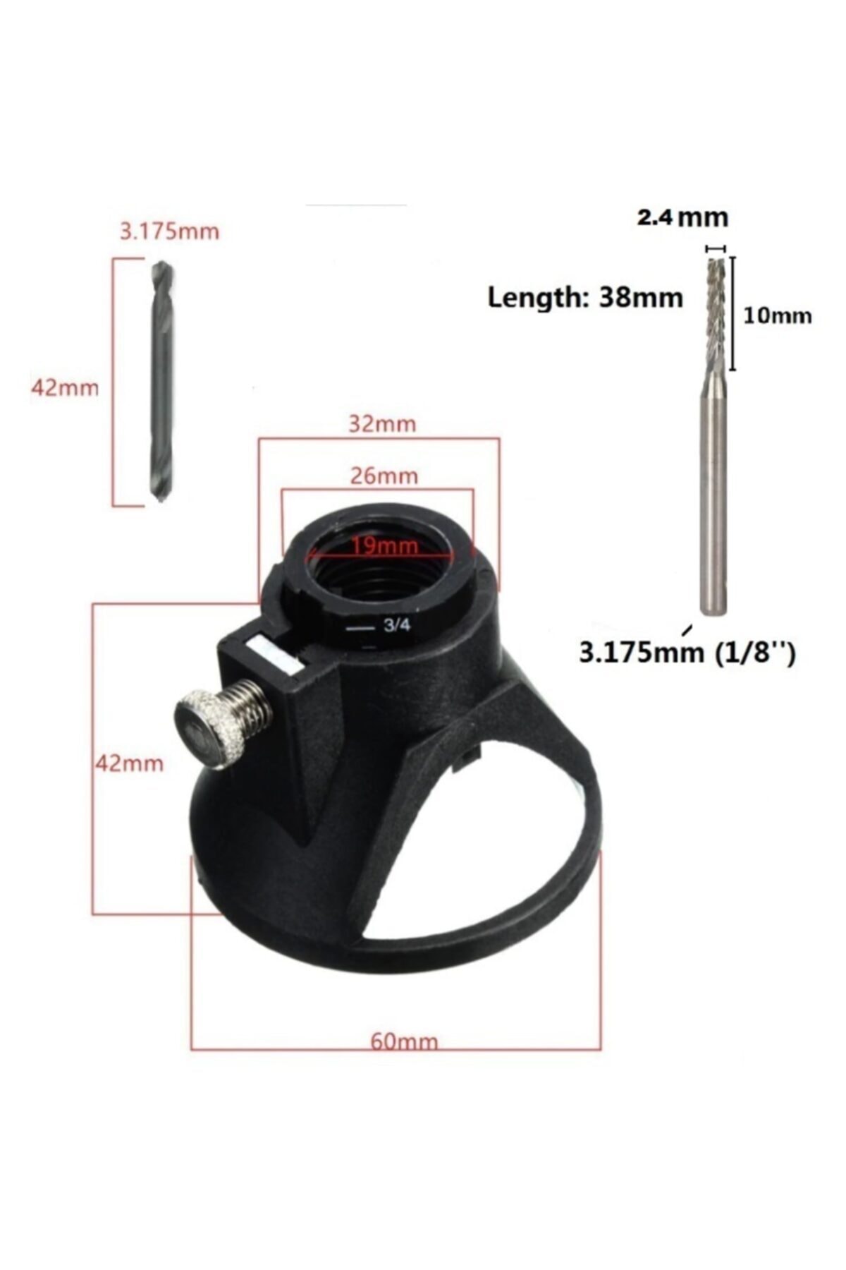 Dremel Ve Benzeri Mini Taşlama Için Dik Delme Ve Karbür Uç Fayans Kesme Derz Temizleme Cnc Karbit