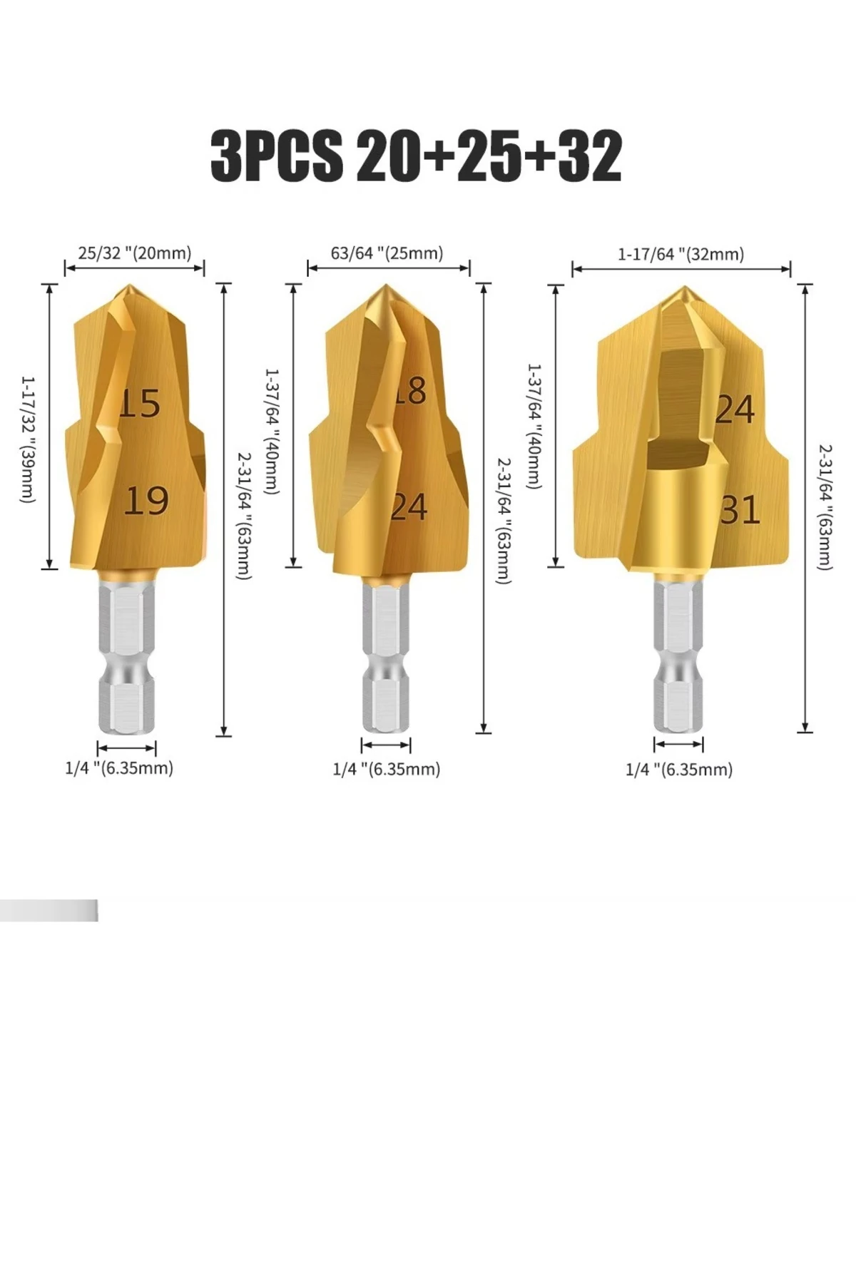 Pvc Boru Havşası Pprc Boru Onarımı Için Rayba 3lü Matkap Uc Boru Tamir Delme Genişletme Tıraşlama