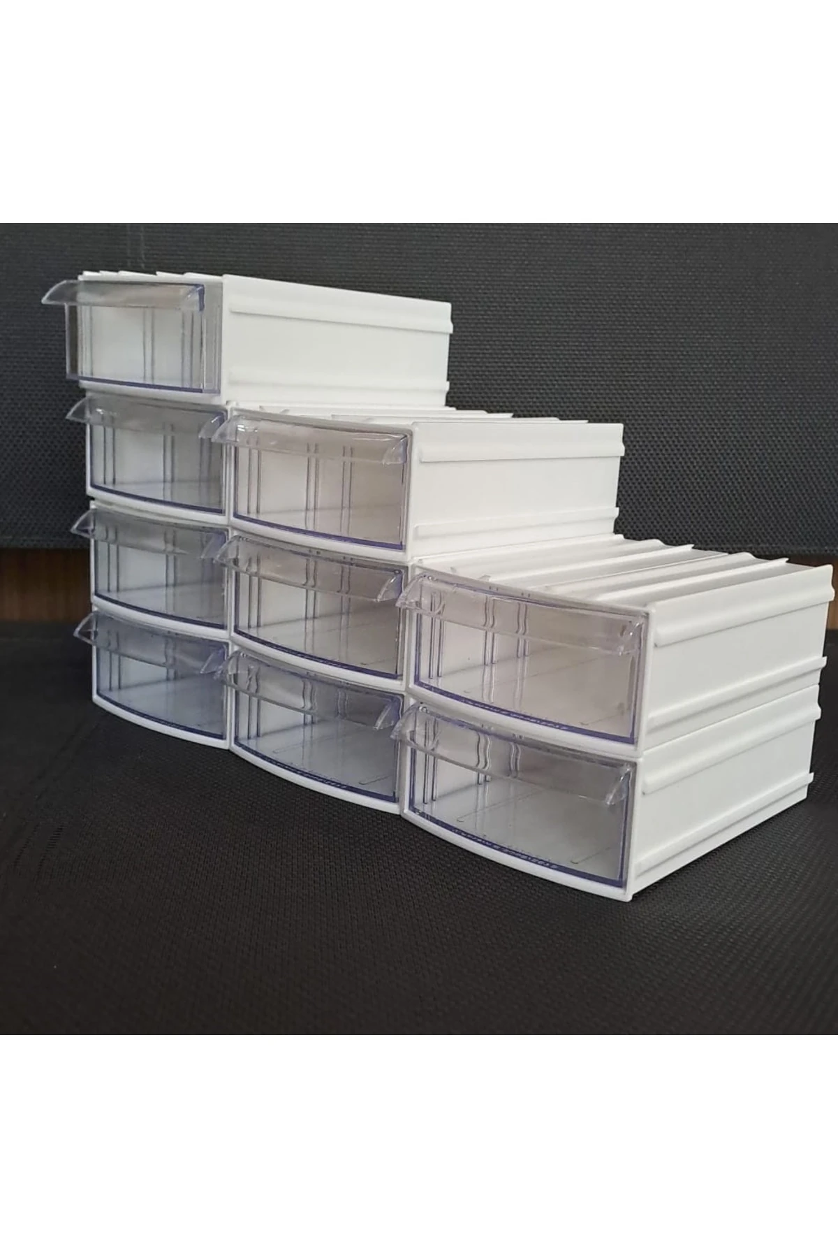 Şeffaf Çekmeceli Organizer Kutu 9 Kutu Dremel Gravür Boncuk Mücevher Saklama Kutusu düzenleyici