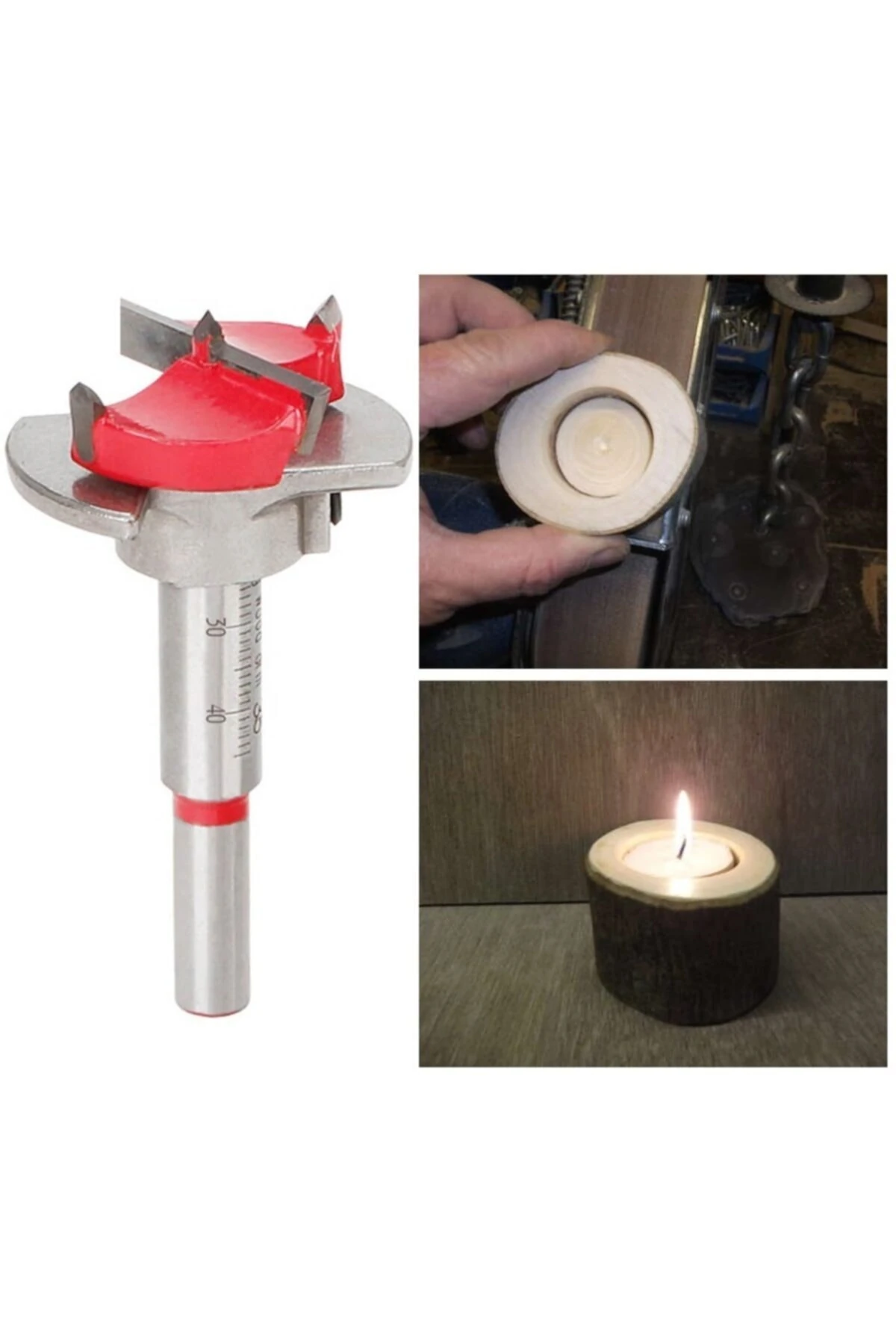 Ahşap Freze Bıçağı Yuvarlak Panc 5 Adet Çantalı Takım Matkap Ucu 15 mm 20 mm 25 mm 30 mm 35 mm