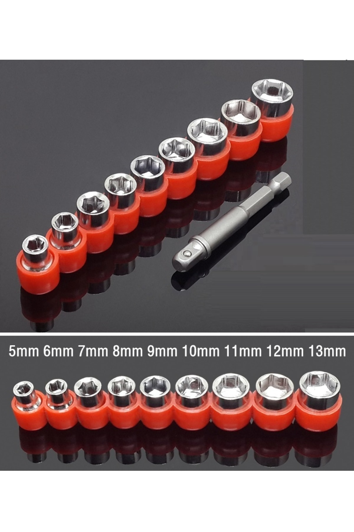 Altıgen Hex Adaptörlü Shank 1/4" Girişli 3/8" Mandren Lokma Matkap Ucu Seti