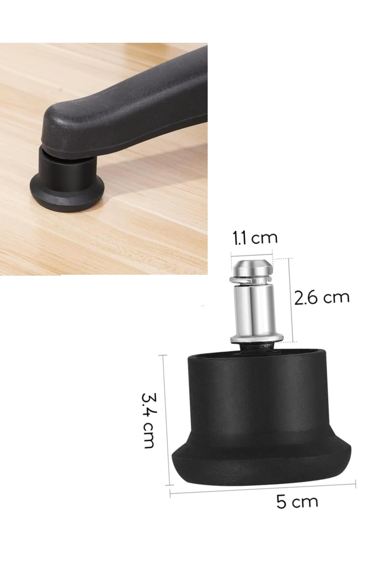 Ofis Büro Koltuk Tekerlek Için 5 Adet Sekmanlı Teker Sabit Çalışma Koltuğu Sabitleyici