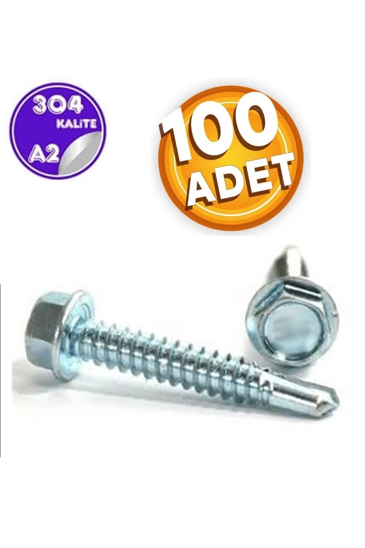 Akıllı metal vida 304 kalite paslanmaz çelik 100 adet  lokma başlı Matkap uçlu altığen kafalı