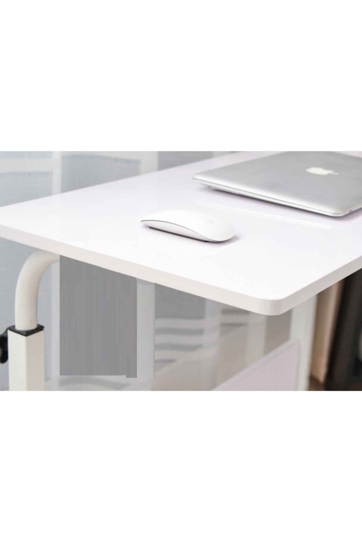 Akrobat Yan Sehpa Notebook Laptop Bilgisayar Masası Yükseklik Ayarlı Beyaz
