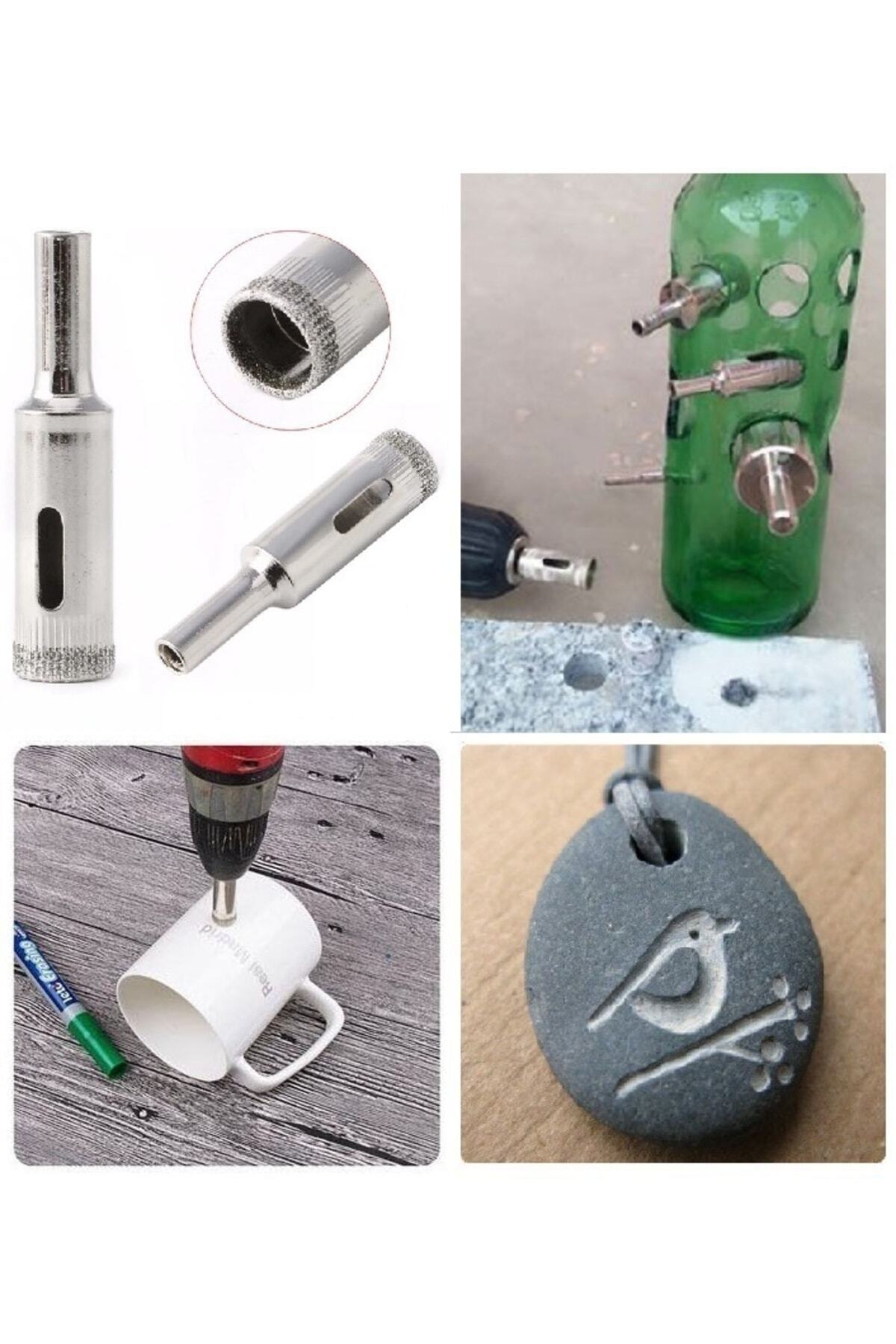 Cam Fayans Mermer Granit Porselen Delme Pancı Boru Tipi Elmas Karot Uç 12mm 16mm 18mm (3LÜ)