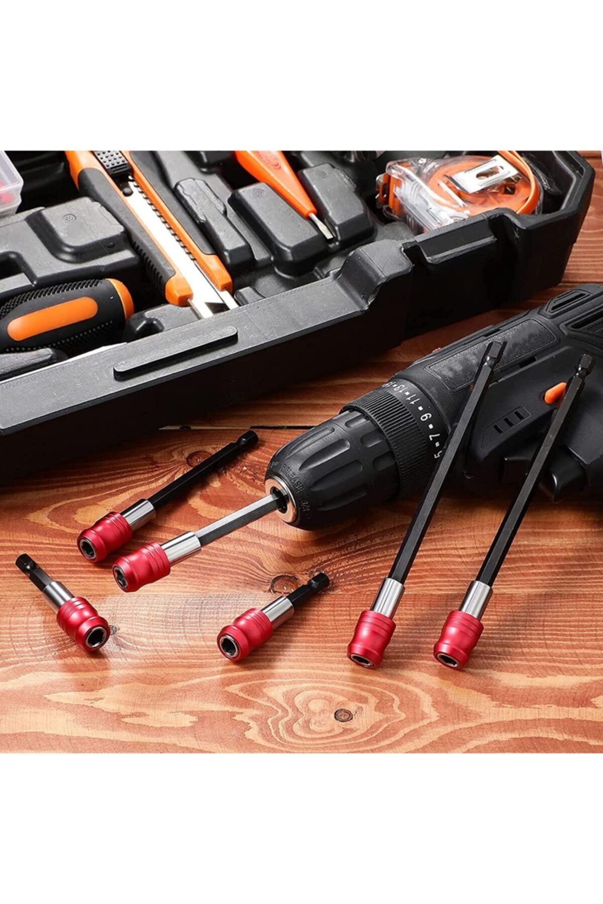 Hızlı Vidalama Adaptörü Altıgen 1/4 Hex Bits Aparatı Şaftlı Manyetik Tornavida Ucu Matkap Bit Tutucu