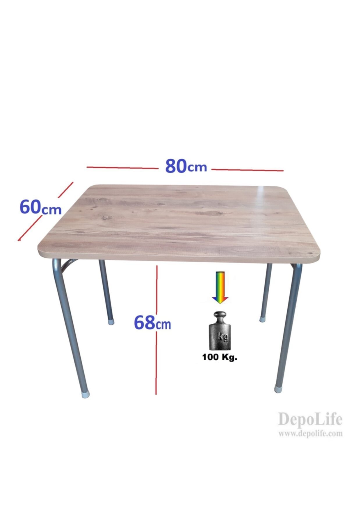 Pratik Katlanır Ayak Mutfak Yemek Masası Balkon Ders Çalışma Piknik Masa 60x80cm Ceviz