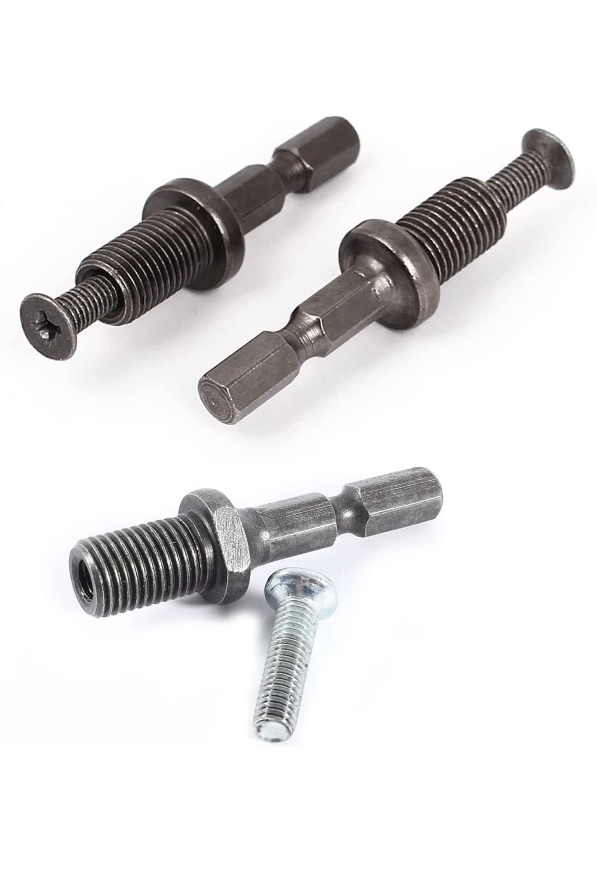 Altıgen Şaft Elektrikli Darbeli Matkap Mandren Için 1/4 Altıgen Şaft Adaptörü, Vida 3/8" 24unf