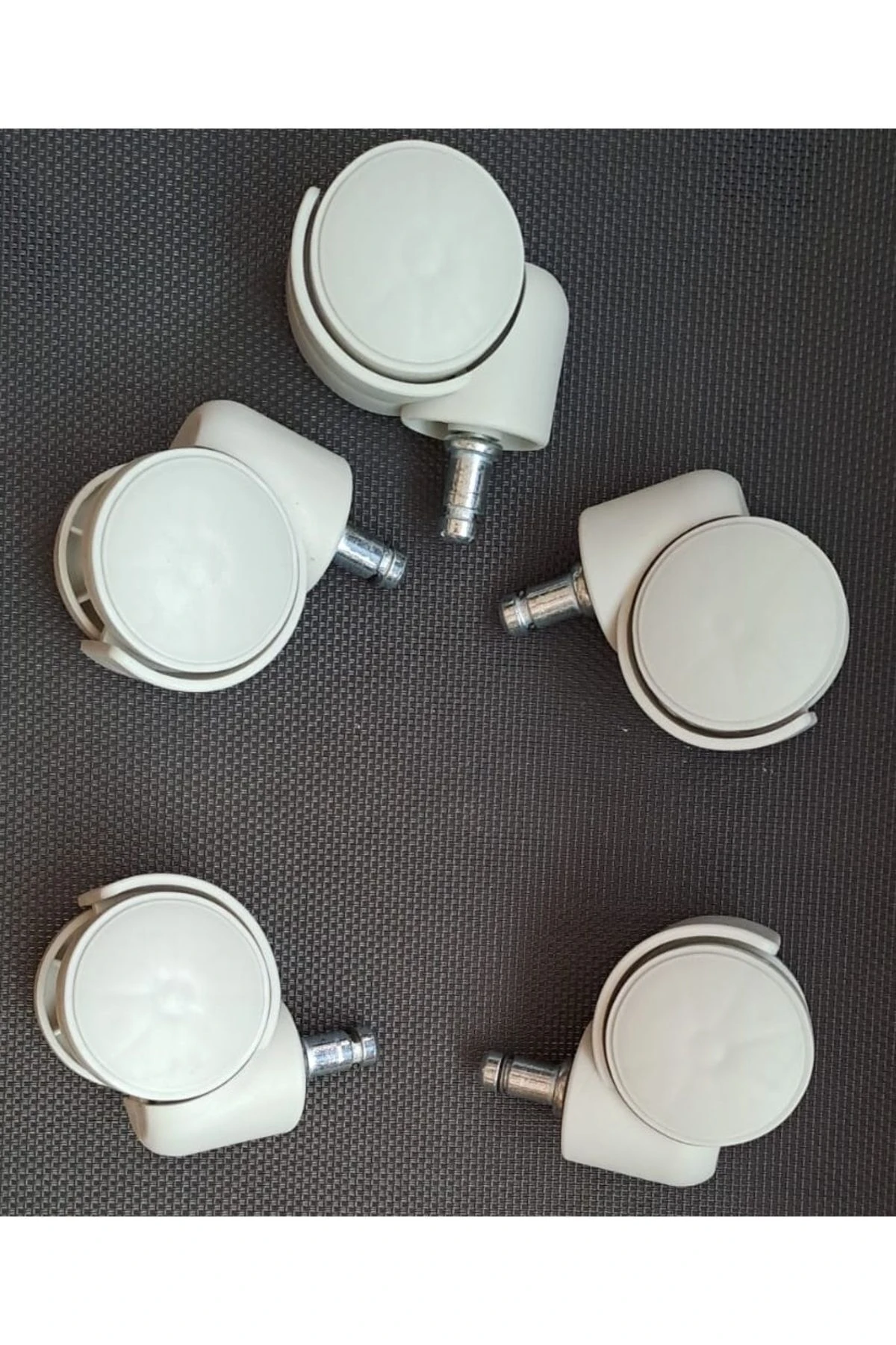 ofis müdür çalışma koltukları için  Sekmanlı Tekerlek seti 5li set üniversal krem beyaz açık gri