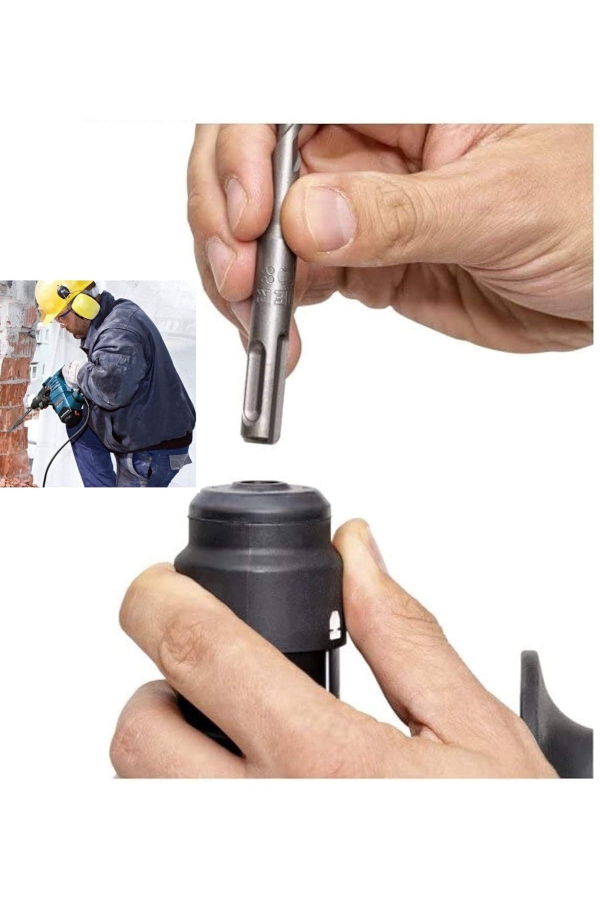Kırıcı delici hilti için sds plus elmaslı 3lü matkap ucu murç keski sds vidalama bits adaptör seti