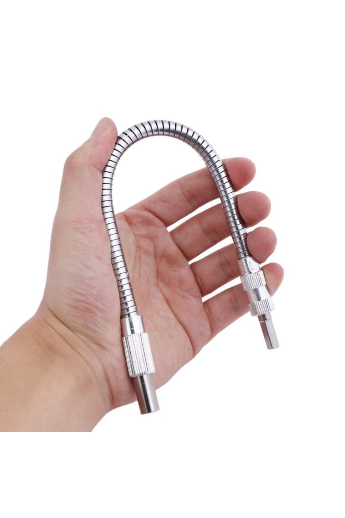 Altıgen 1/4 Hex Bits Şaftlı Uzatma Adaptör Hortumu Metal Sipiral Esnek Hortum 20cm