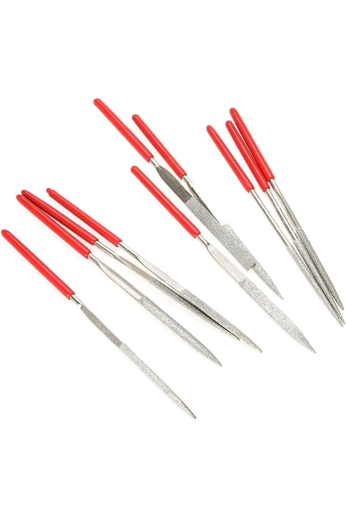 Hassas Elmaslı Eğe Seti 10 Parçalı Kuyumcu eğeleme seti 3x140mm cam saat takı işleri için ideal