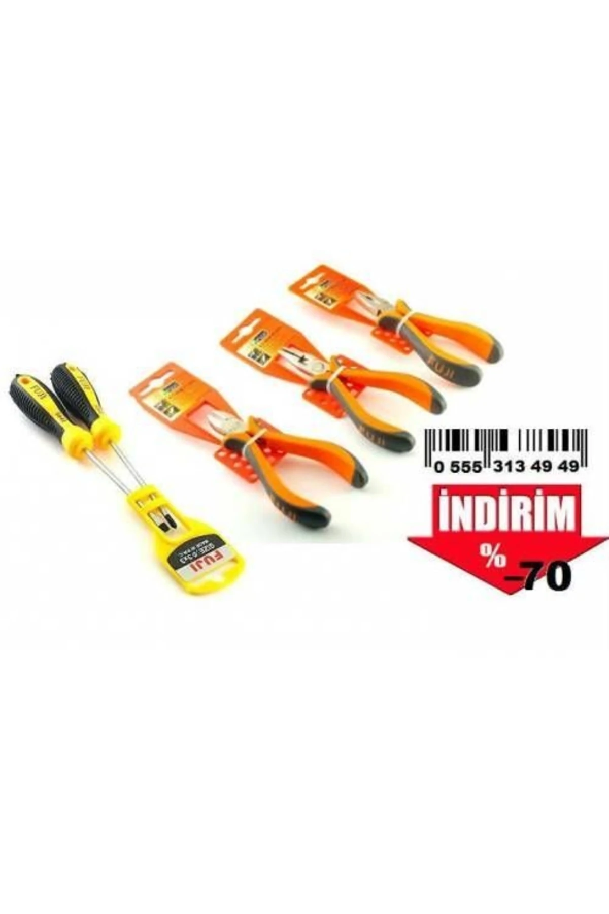 Mini Pense Keski Karga Burun Karbon Uçlu Yıldız Düz Tornavida Set