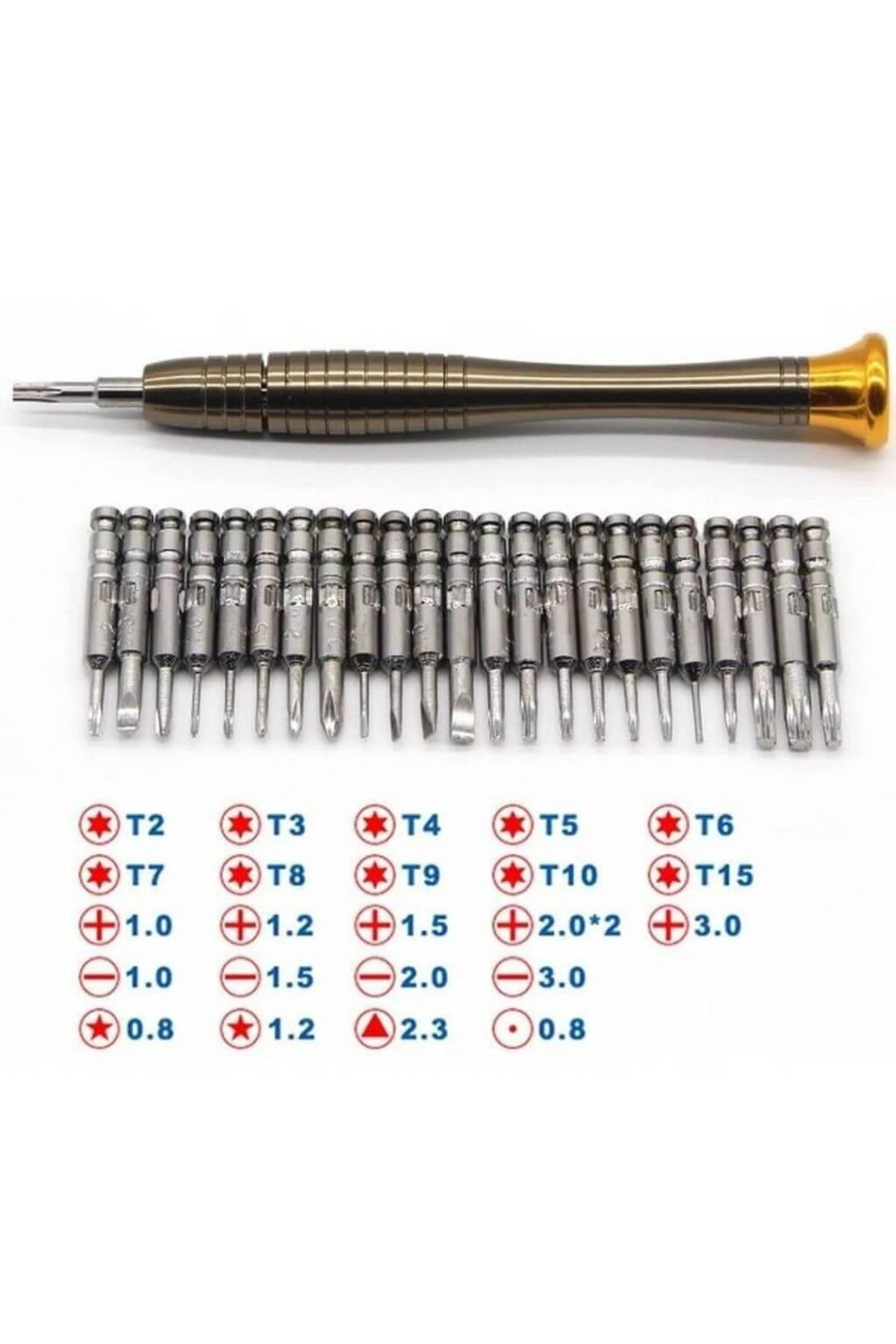 25 Parça Saat Telefon Gözlük Tamir Tornavida Seti T2-t3-t4-t5-08