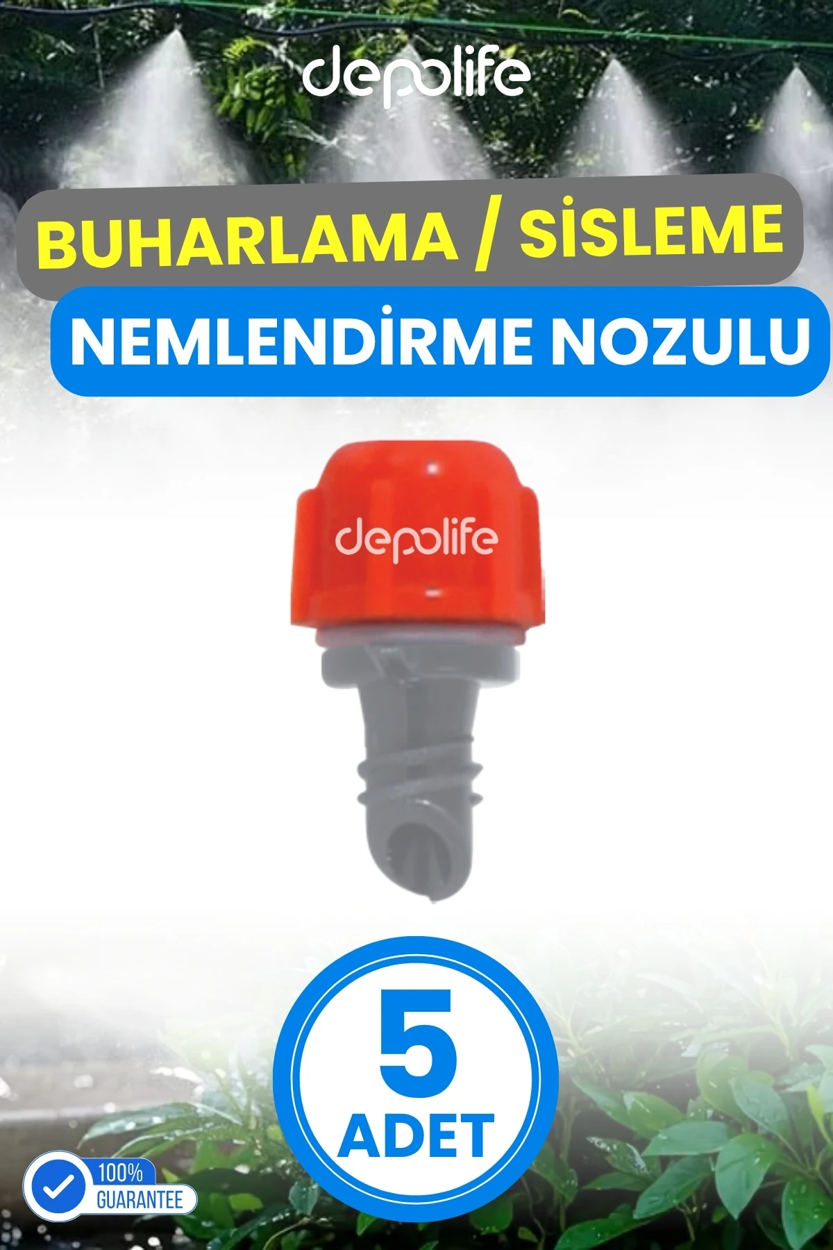 Sisleme Misting Buharlama Serinletme Nozulu Sera Nemlendirme Spreyi Kafa Sulama Ekipmanları Mist