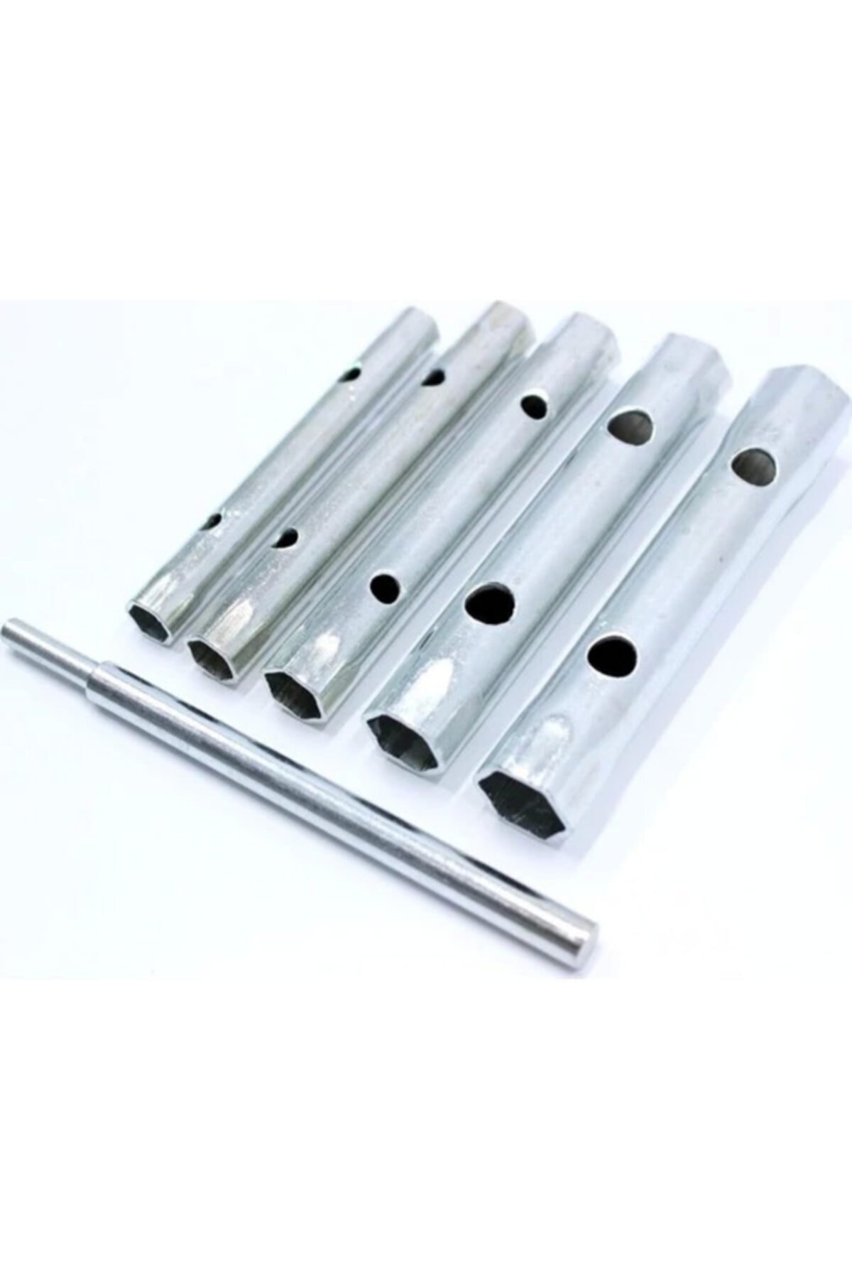 T Kollu Buji Boru Anahtar Seti Kovan Tipi Borulu Lokma Takımı 8-17mm Kollu Set 6 Parçalı