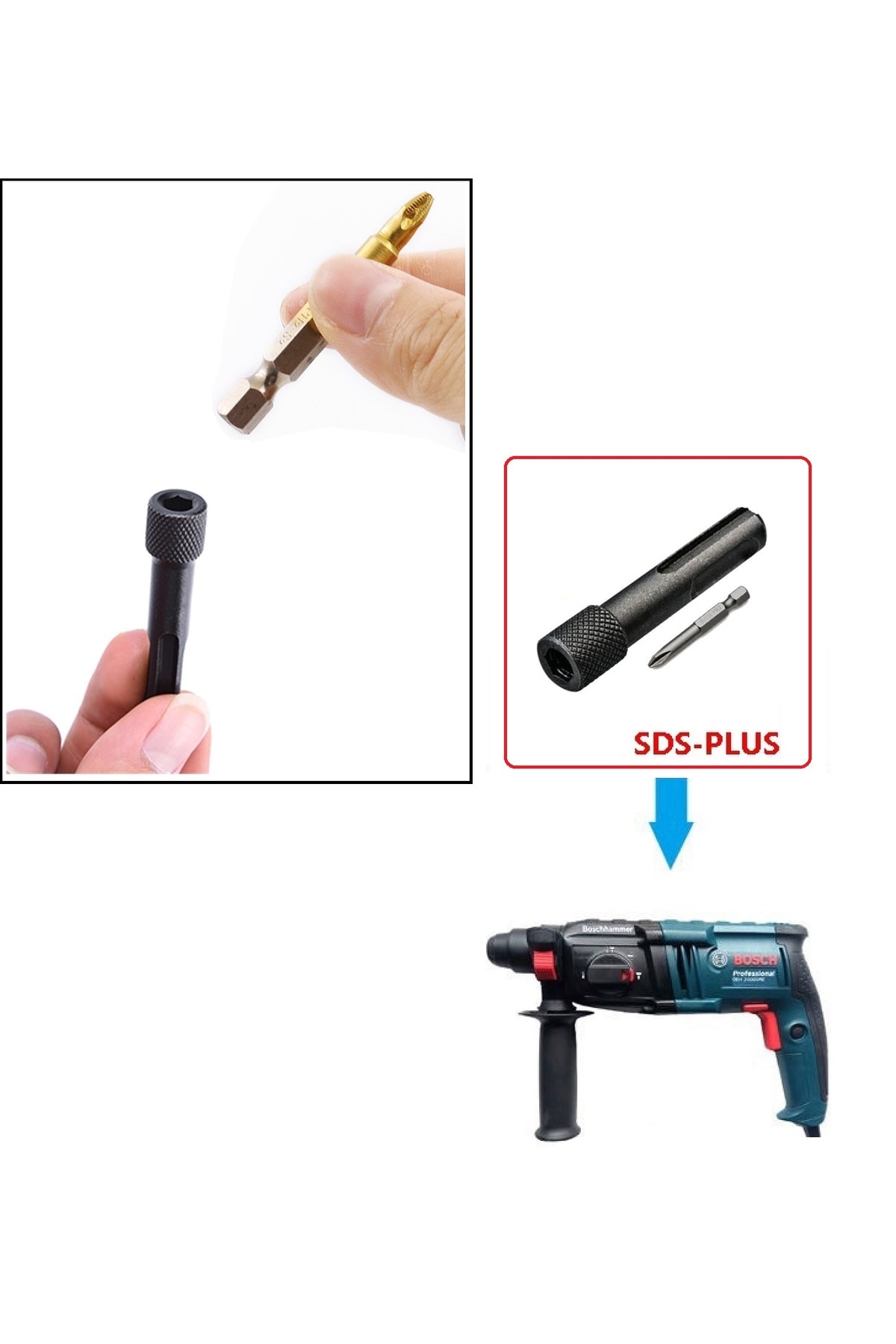 Kırıcı delici hilti için sds plus elmas uçlu 3lü matkap ucu seti sds vidalama bits adaptör