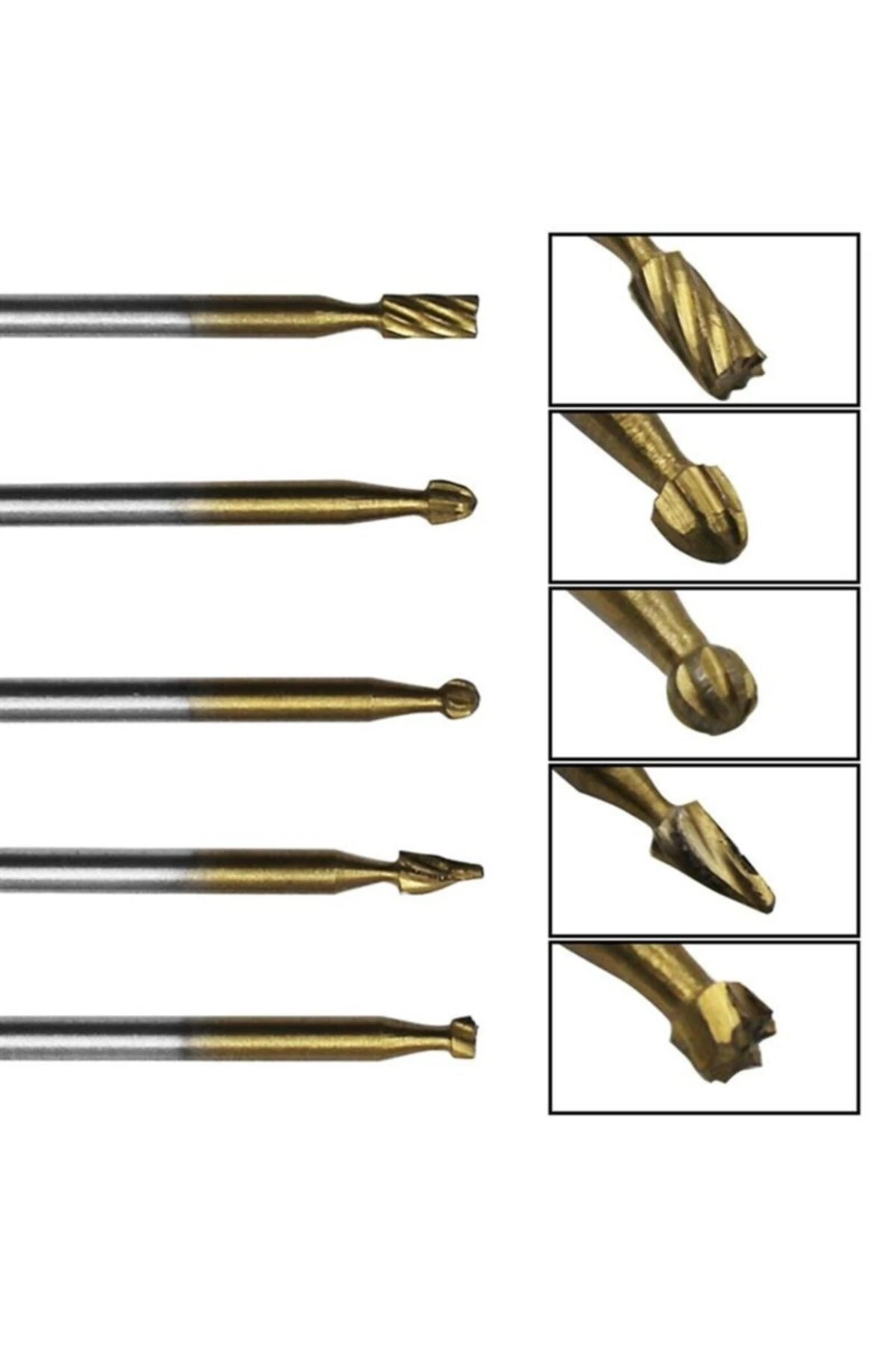10 Parça Hss Titanyum Ahşap Için Freze Uç Seti Dremel Benzeri Gravür Makinası Için Kalıpçı 3mm Şaft