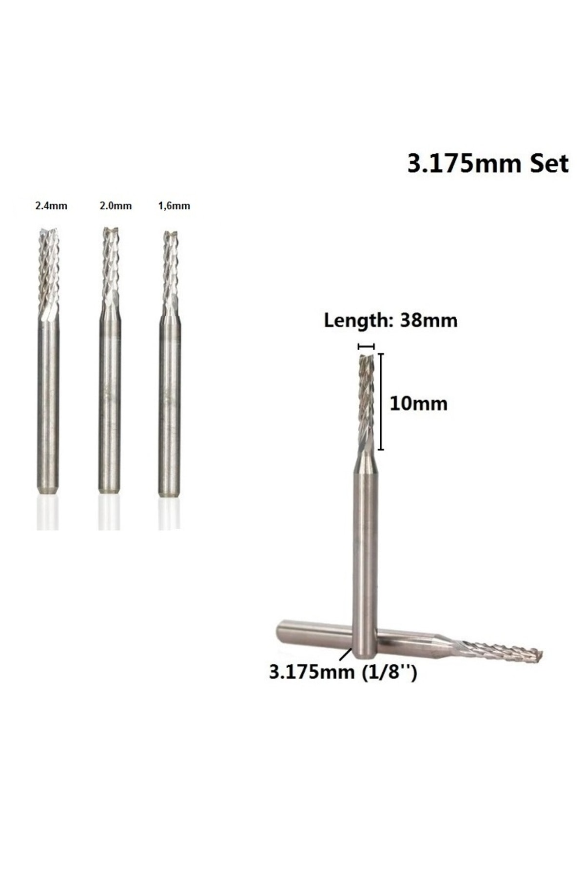 Carbide Bit End Mill Freze Cnc Tunsten Karbür Ucu Kesici bıçak Ahşap Alüminyum işleme 3lü