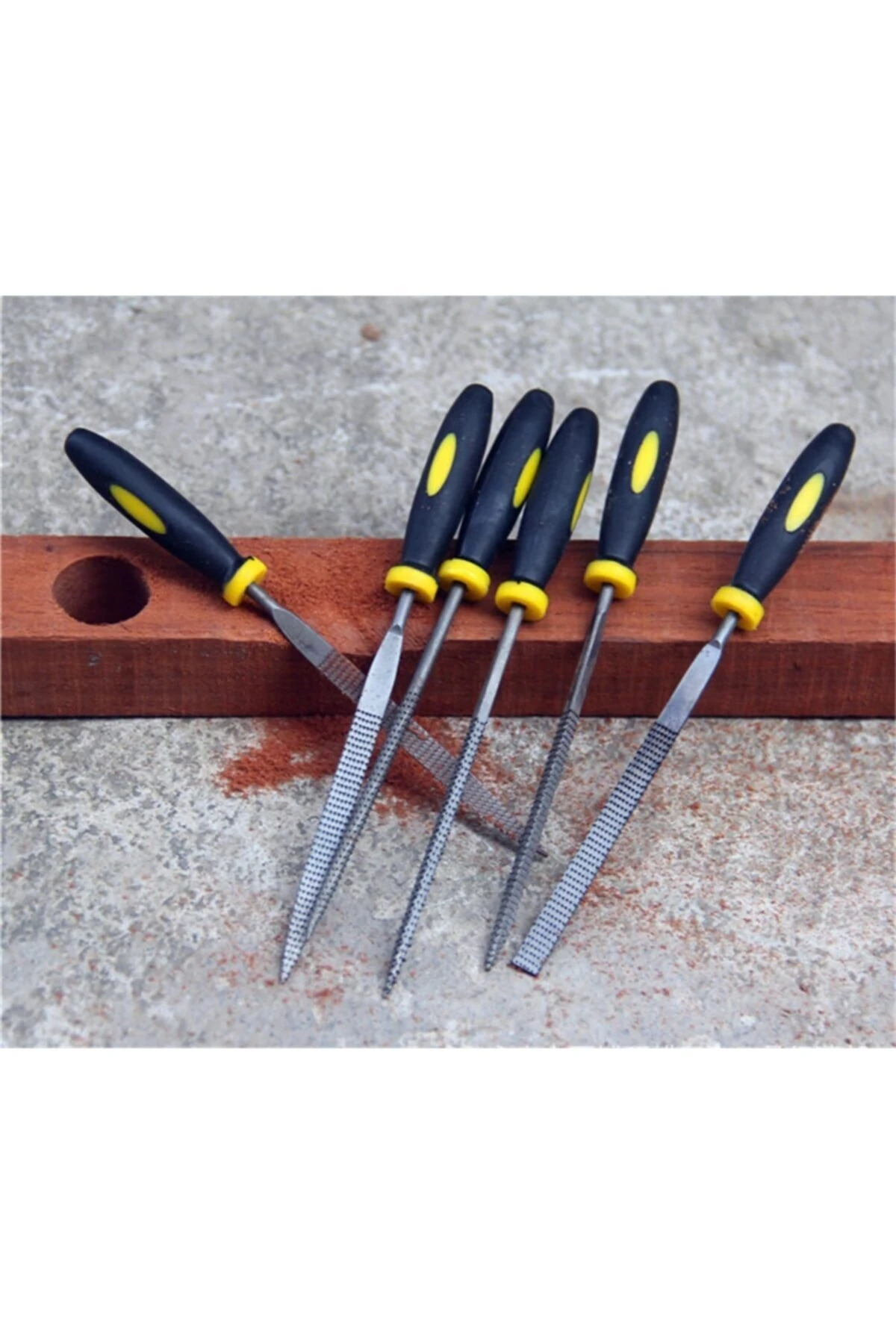 Mini Törpü Eğe Seti Plastik Saplı 14cm Ahşap Için Törpü 6 Parçalı Karbon Ege Takımı