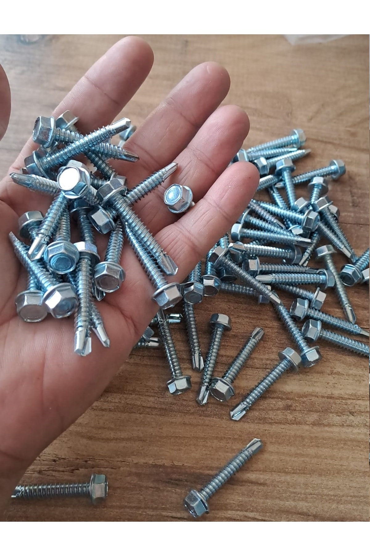 Akıllı metal vida 304 kalite paslanmaz çelik 100 adet  lokma başlı Matkap uçlu altığen kafalı